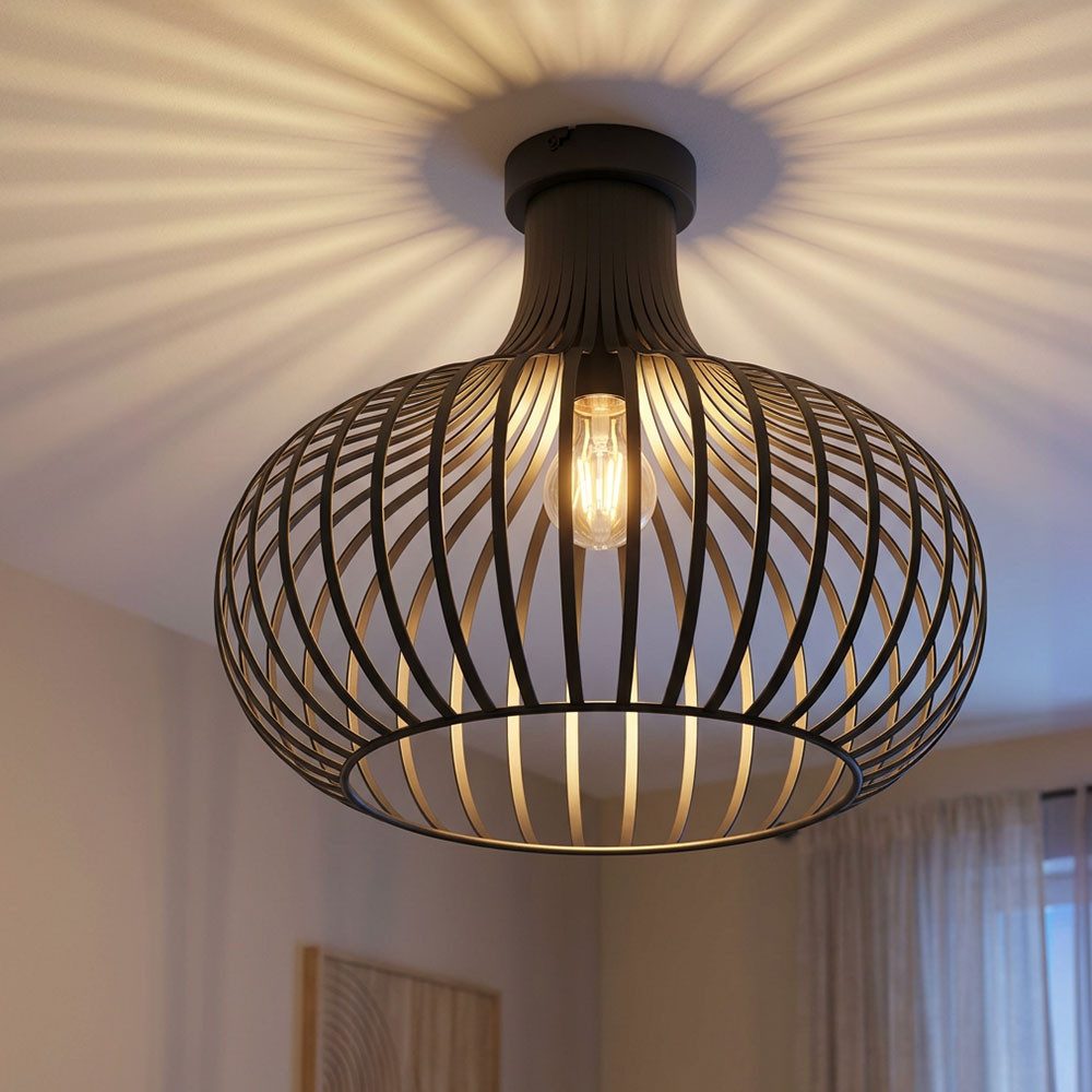 GLOBO LIGHTING LED Deckenleuchte, Leuchtmittel inklusive, Warmweiß, LED Deckenlampe Deckenleuchte Wohnzimmerlampe Industrial Gitter rost
