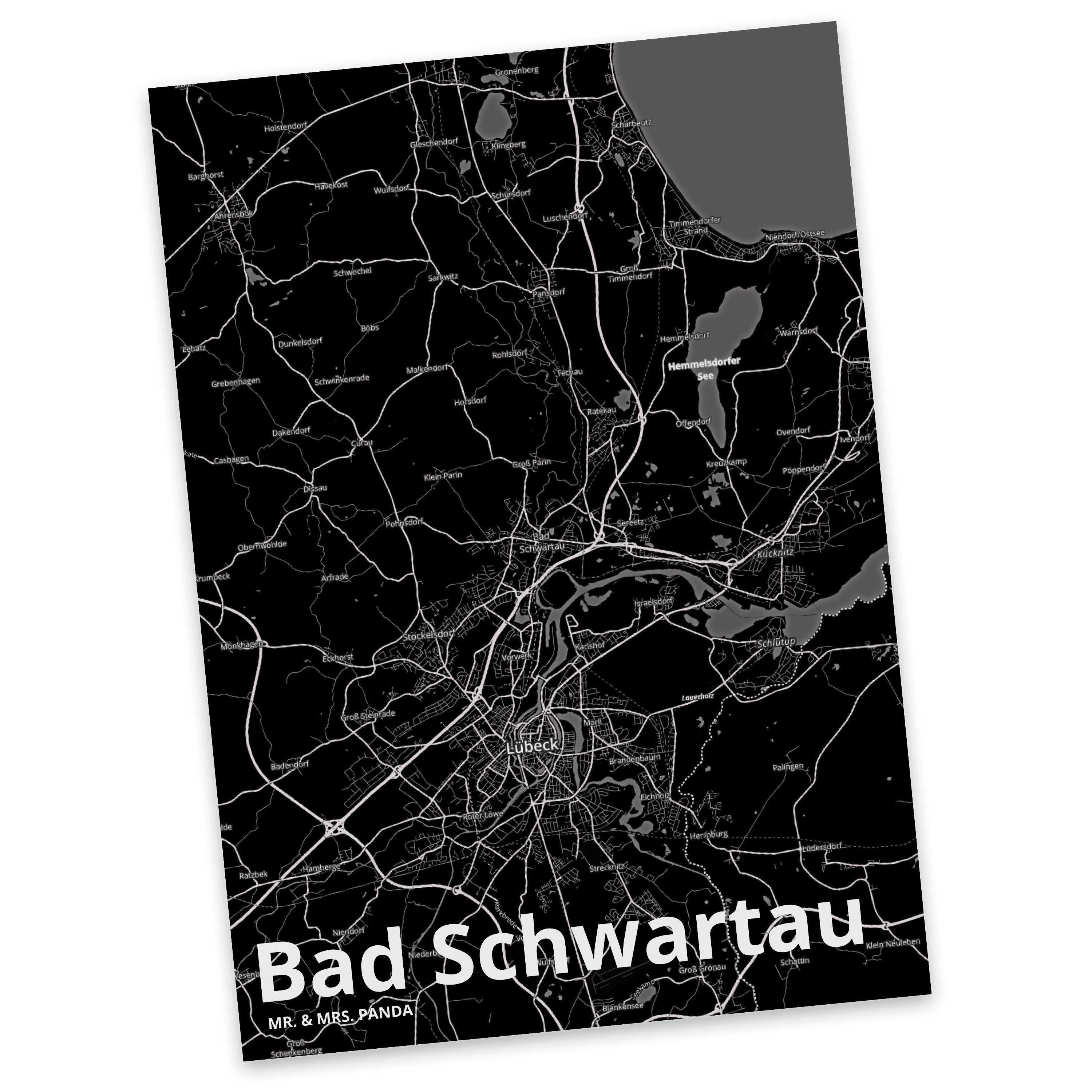 Geschenk, Panda & Bad Ansichtskarte, Mrs. Mr. - Einladung, Postkarte Dankeskart Stadt, Schwartau