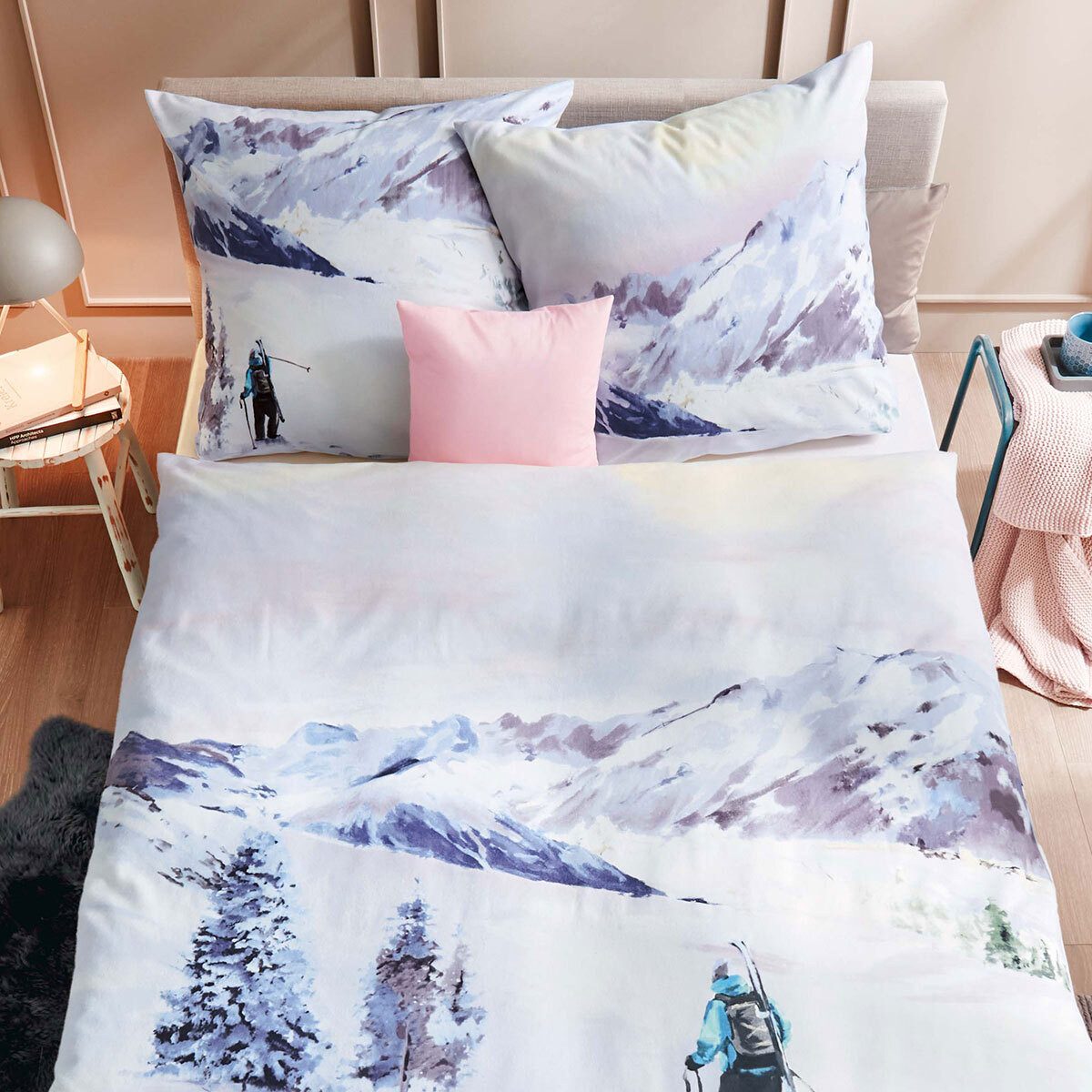 TRAUMSCHLAF Bettwäsche Winter Wanderer, Biber, 2 teilig, wunderbar kuscheli günstig online kaufen