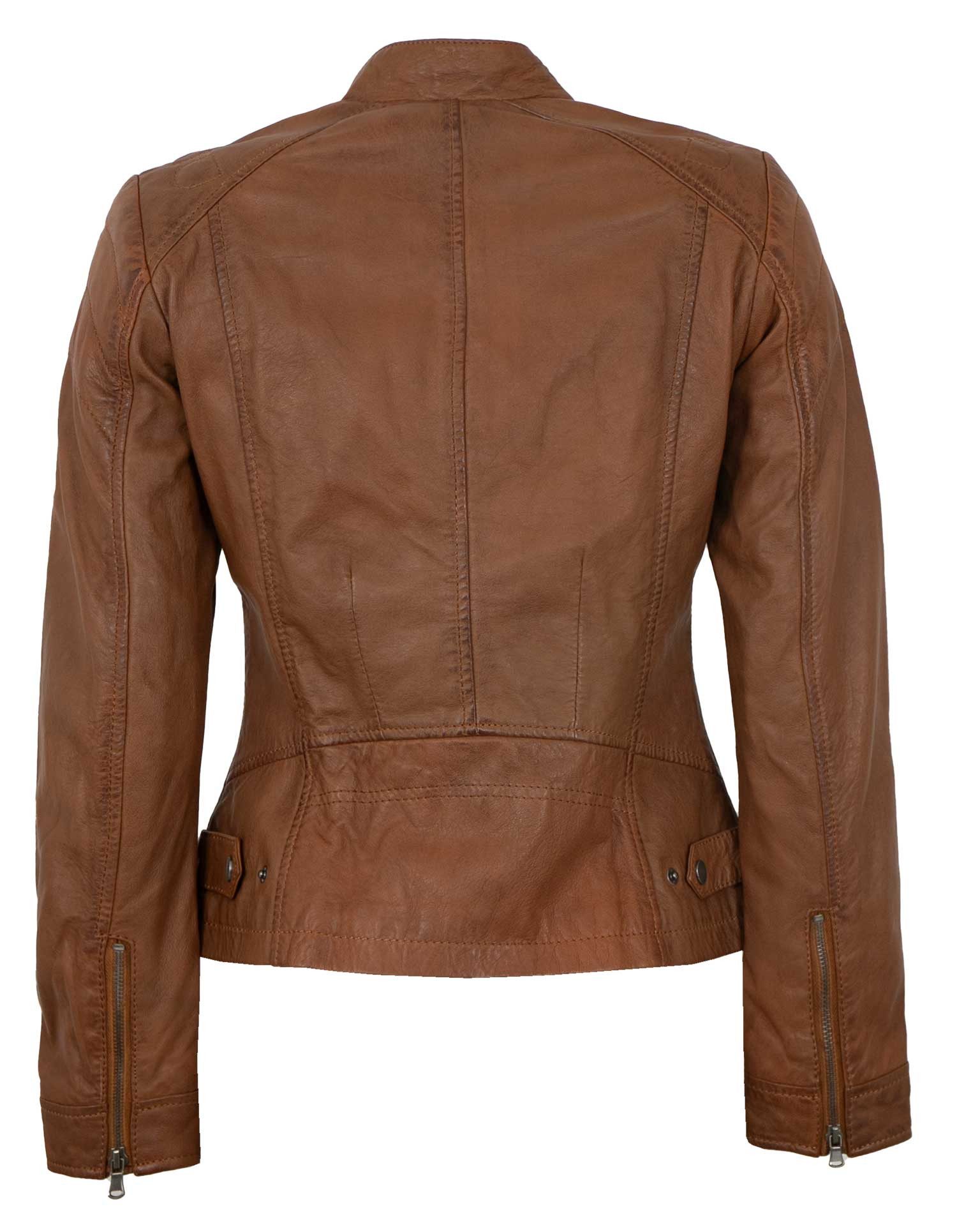 7eleven Lederjacke Eliza 7eleven - Damen Lederjacke Lammnappa cognac
