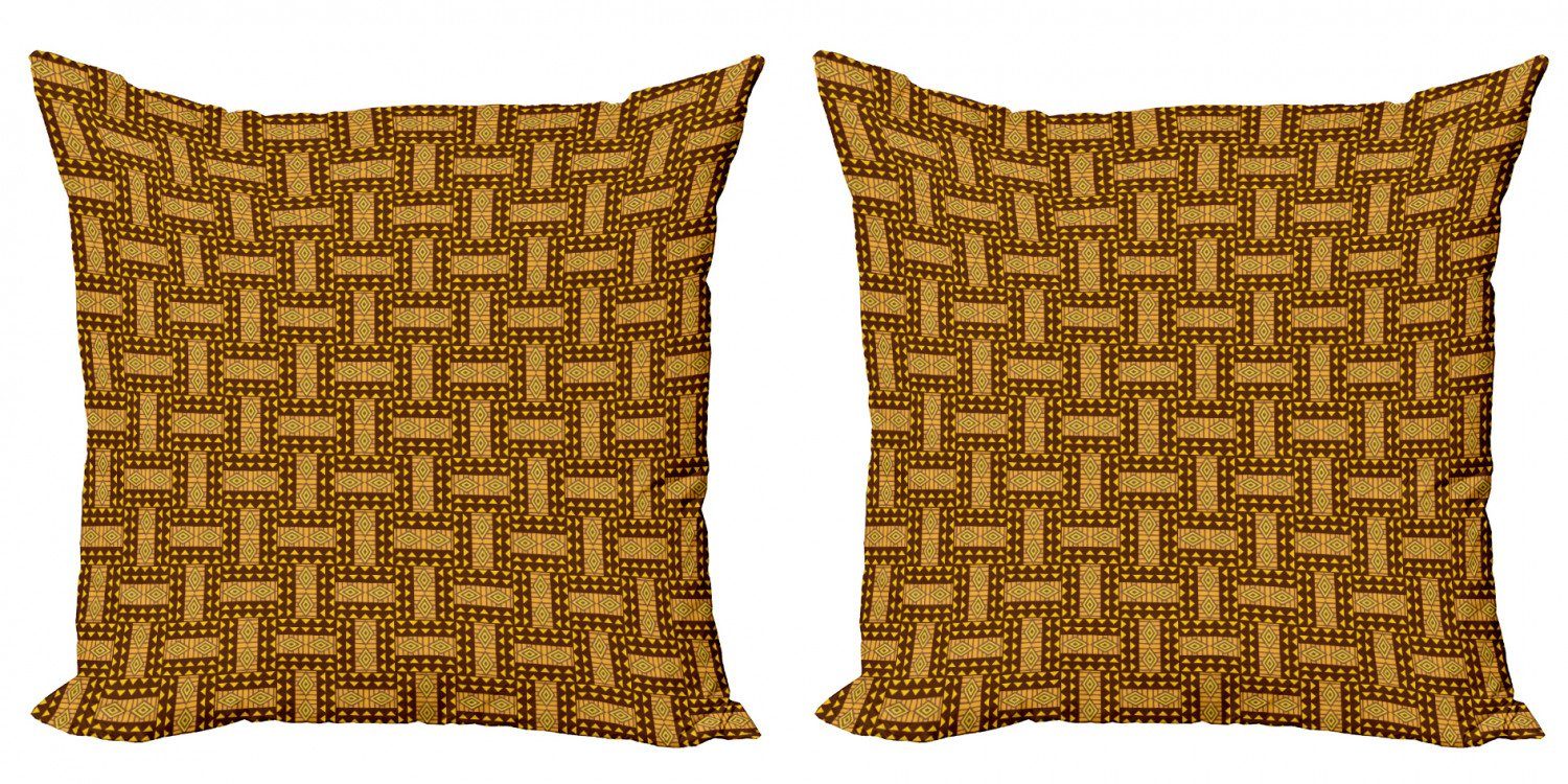 Stück), Triangles (2 Abakuhaus Modern Accent Digitaldruck, Muster Doppelseitiger nationale Kente Kissenbezüge
