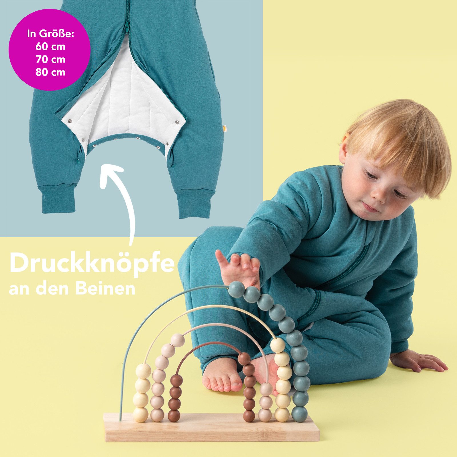 Schlummersack Kinderschlafsack Schlafsack mit Füßen, 3.5 Tog OEKO-TEX zertifiziert