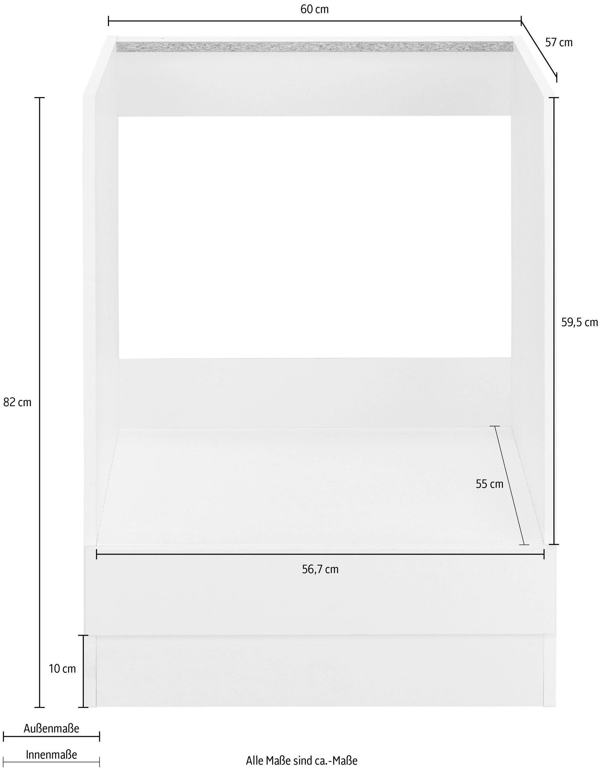 wiho Küchen Herdumbauschrank Unna Arbeitsplatte weiß/weiß Weiß ohne cm | 60 breit