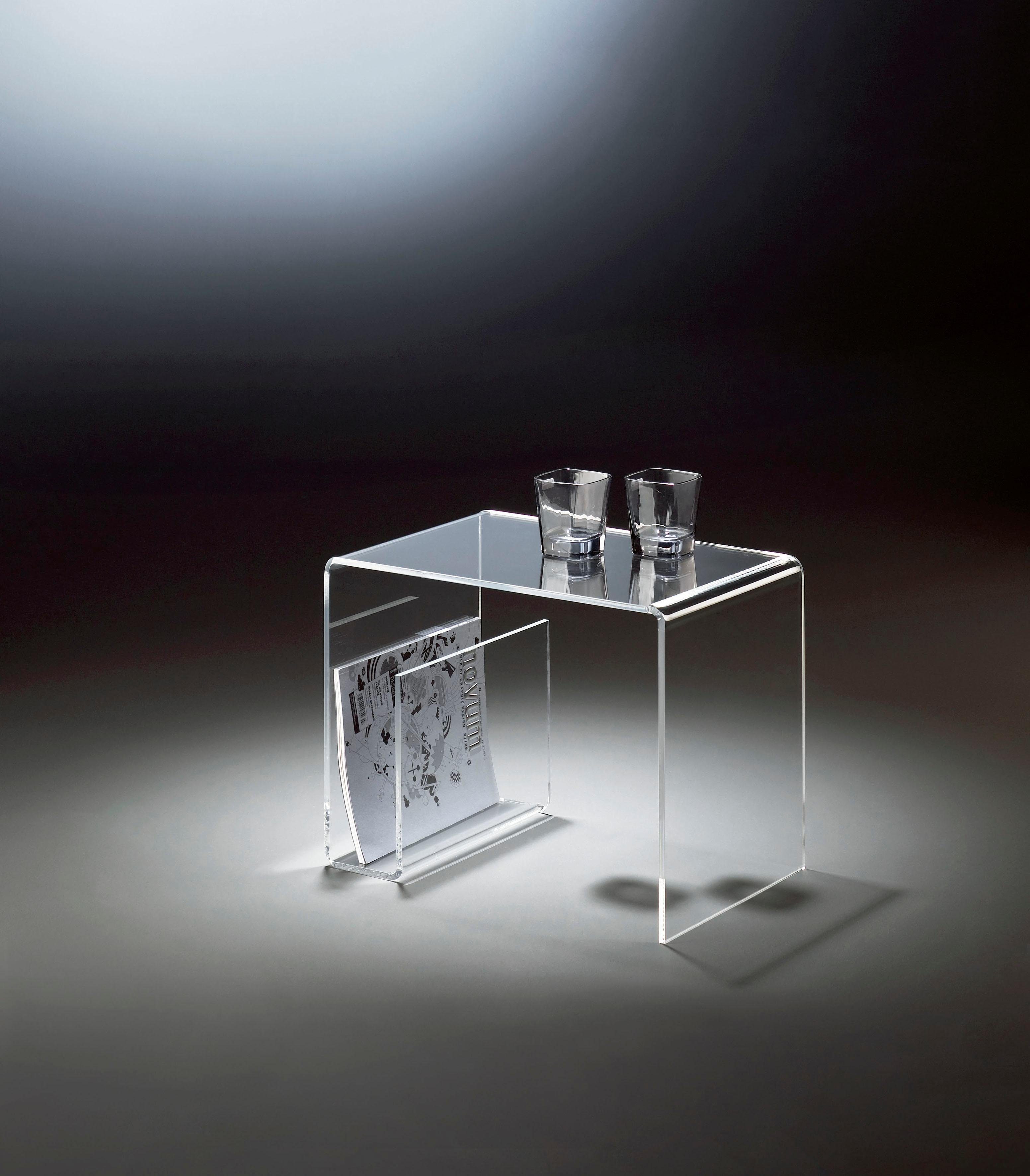 Style of Beistelltisch, Acrylglas mit Places Zeitungssammler, aus
