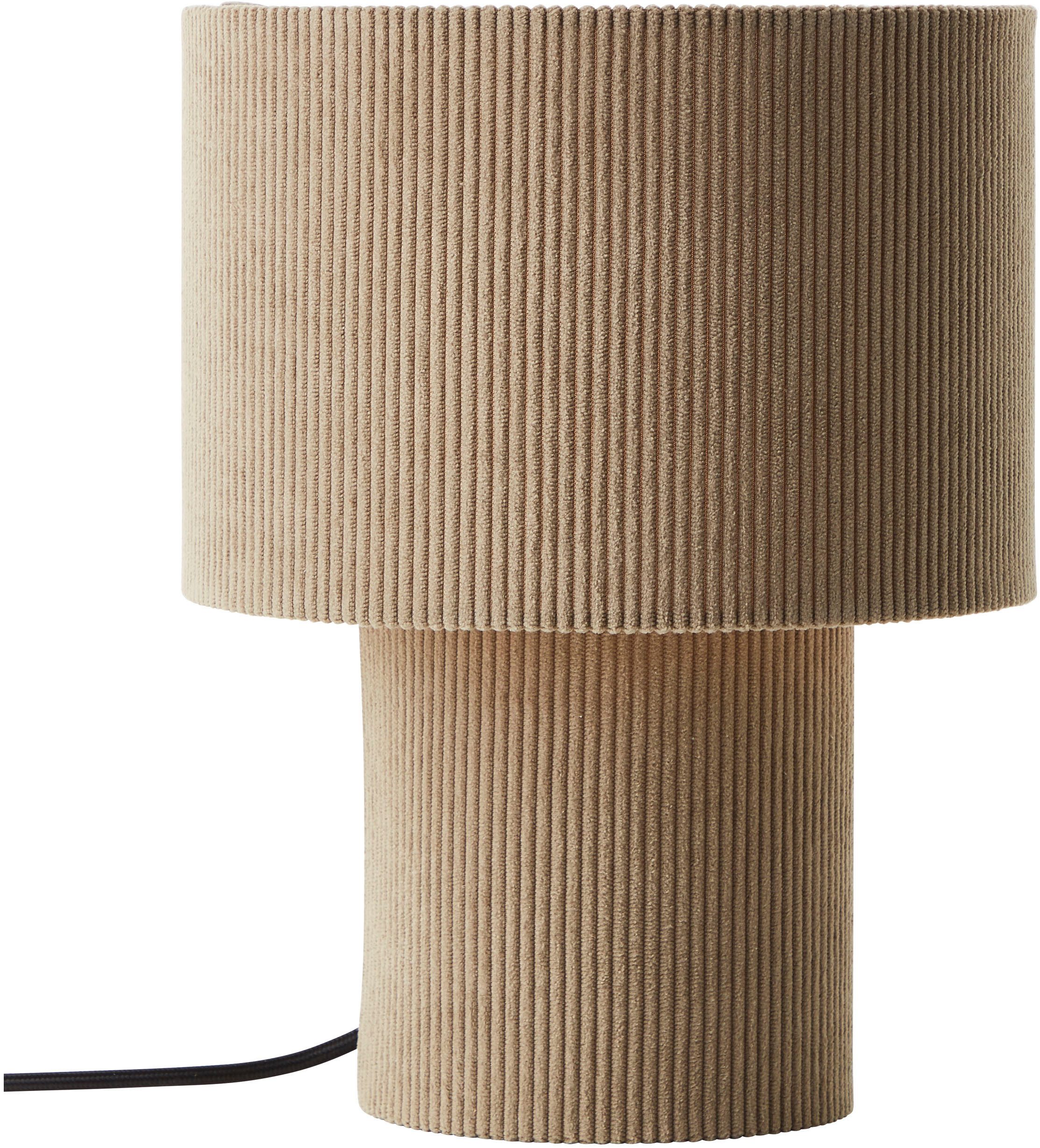 LeGer Home by Lena Gercke Tischleuchte Kathleen Cordleuchte, ohne Leuchtmittel, Cordstoff, H 30 cm, Ø 23 cm, E27, Cord, Stoffleuchte, Tischlampe