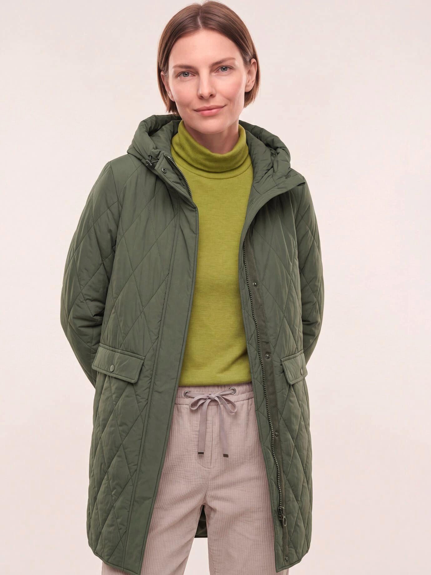Walbusch Steppmantel Damen Sandwich-Leicht-Steppmantel Stehkragen, modern, wasserabweisend