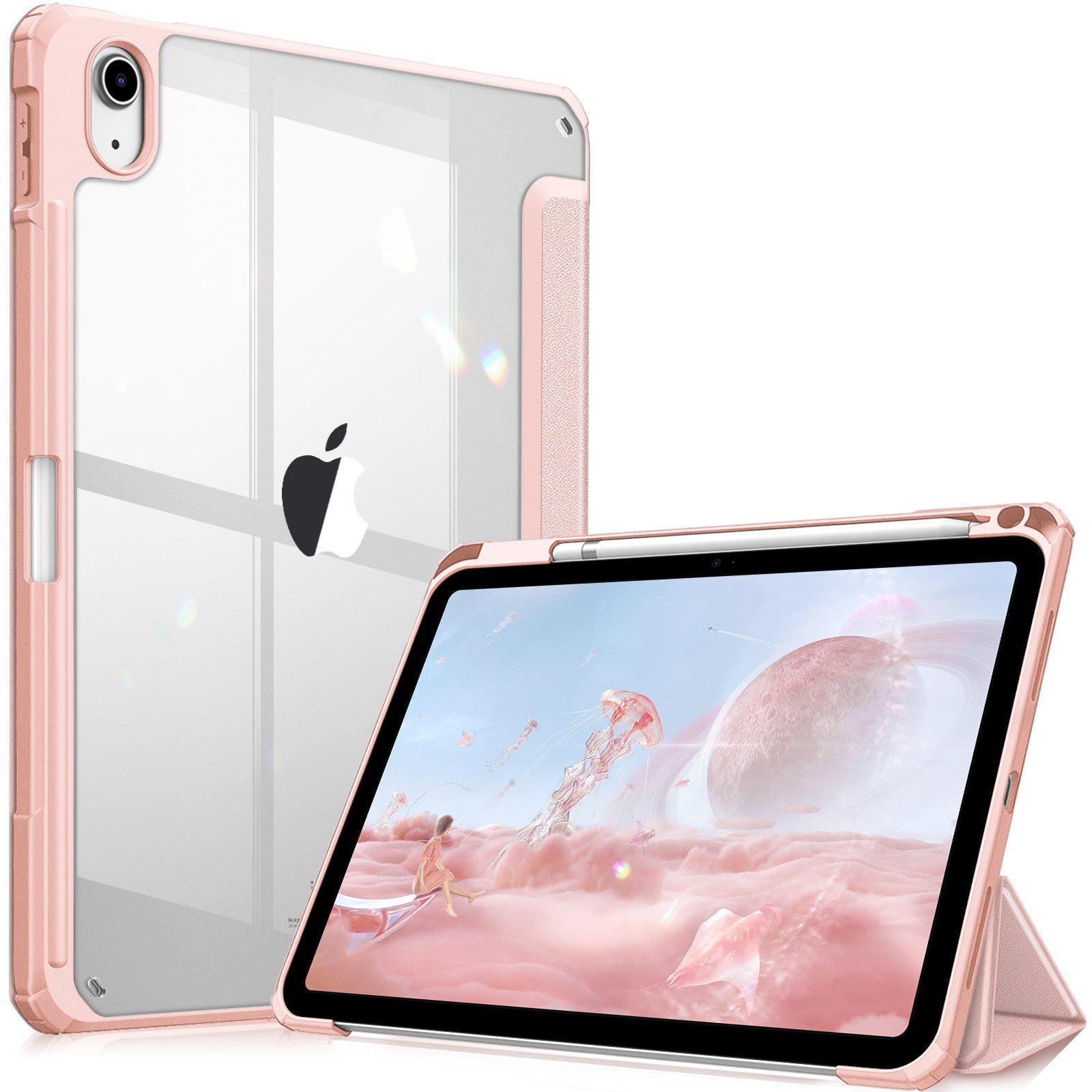 Fintie Tablet-Hülle für iPad 11 Generation 11 Zoll 2025 (A16), iPad 10 Generation 2022 10.9 Zoll, mit Stifthalter, Stoßfeste Hybrid Hülle mit transparenter Hartschale