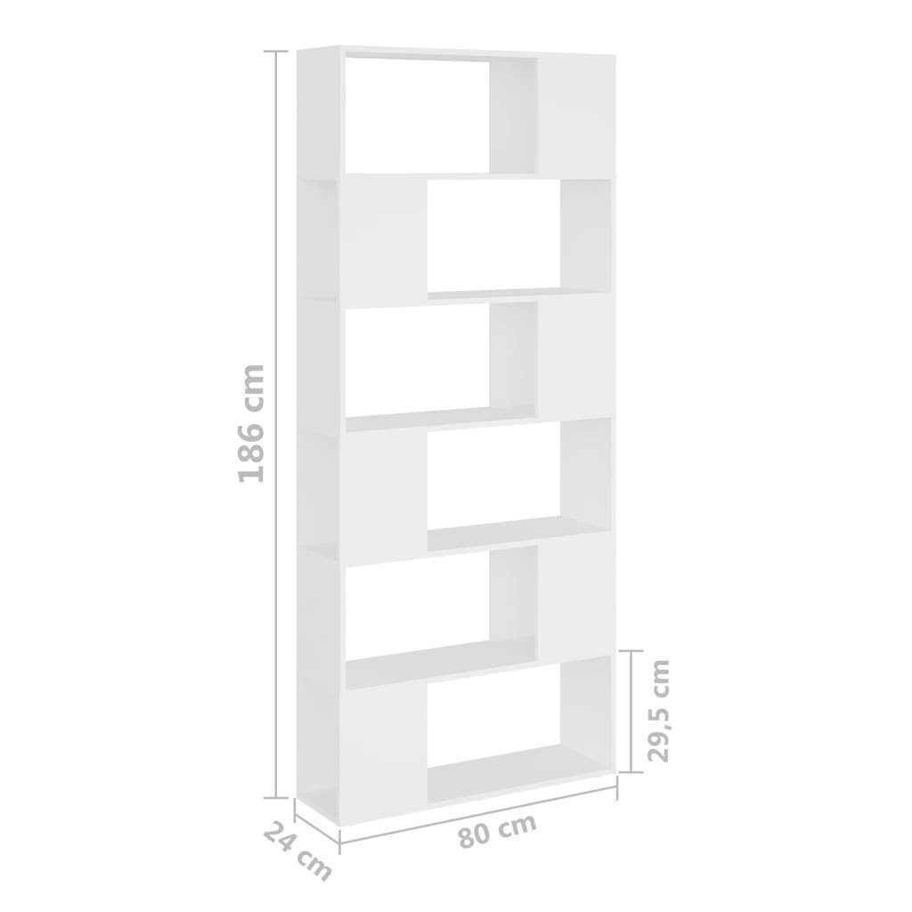 80x24x186 Weiß furnicato cm Holzwerkstoff Raumteiler Bücherregal
