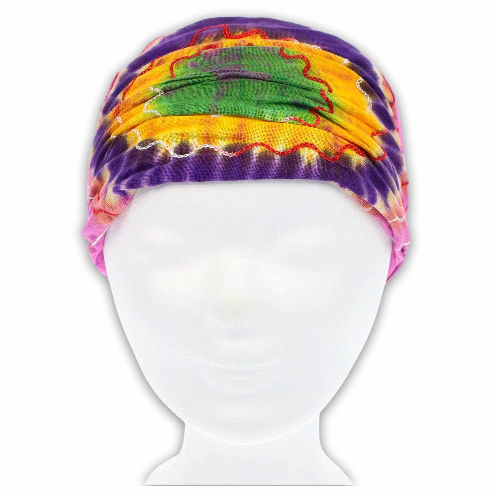 KUNST UND MAGIE Goa Kopfband Batik Pink Yoga Stirnband Stirnband Kopftuch elastisches