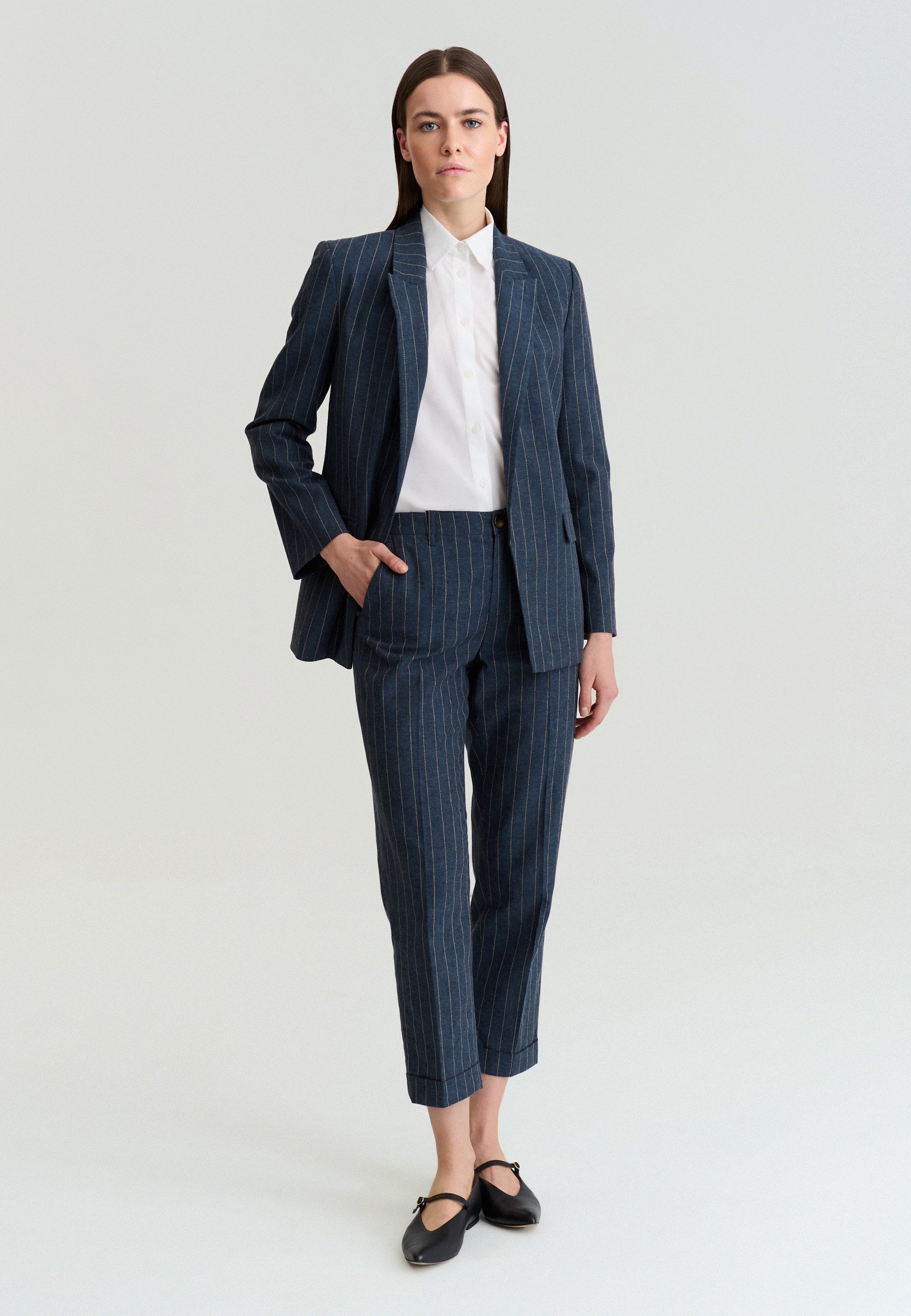 TATUUM Longblazer Gestreifter Webstoff-Blazer - Setis