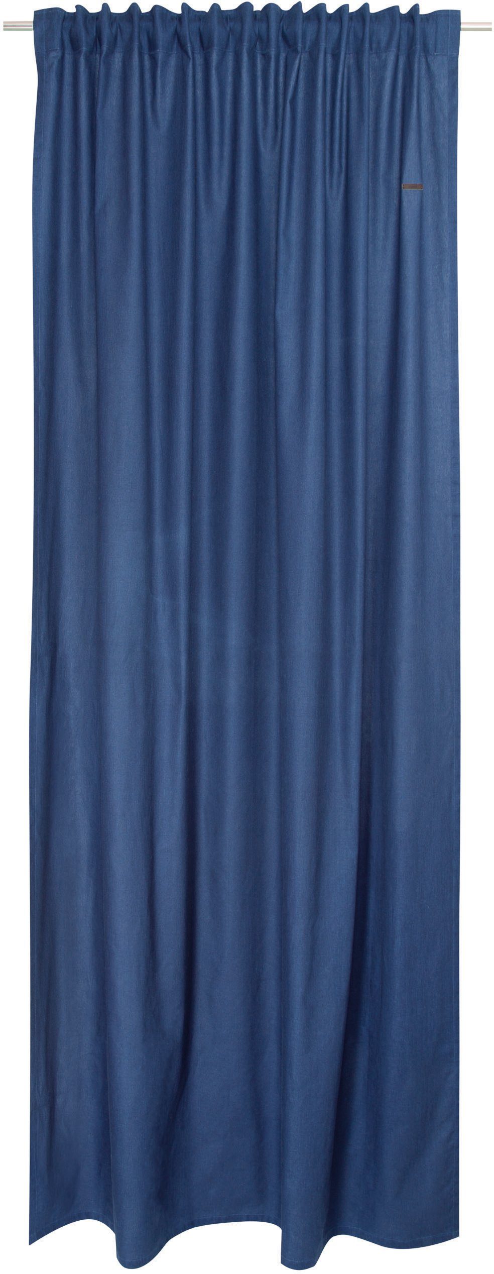 dunkelblau/navy/marine Baumwolle, Neo, nachhaltiger blickdicht verdeckte Esprit, aus Schlaufen blickdicht, (1 St), Vorhang