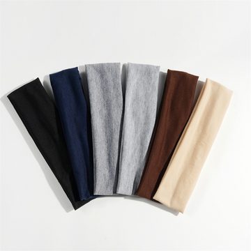 Schatztasche Haarband 6 solide Farbe Sport Yoga Haarbänder Sweatproof elastische Haarbänder, 6-tlg., weich, sehr angenehm zu tragen
