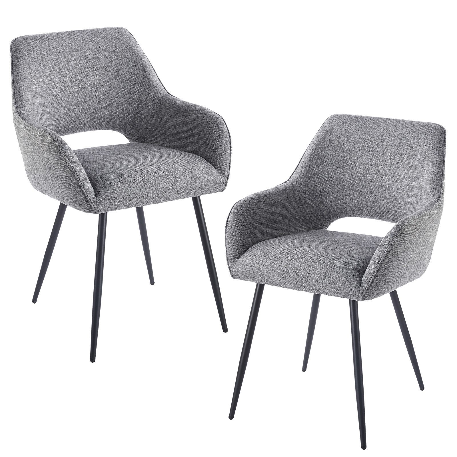 DITAIX Polsterstuhl 2er Set Ergonomische Esszimmerstühle - Velours Armlehnstühle (2 St), multifunktionaler Designstuhl als Lounge-Stuhl, Bürostuhl