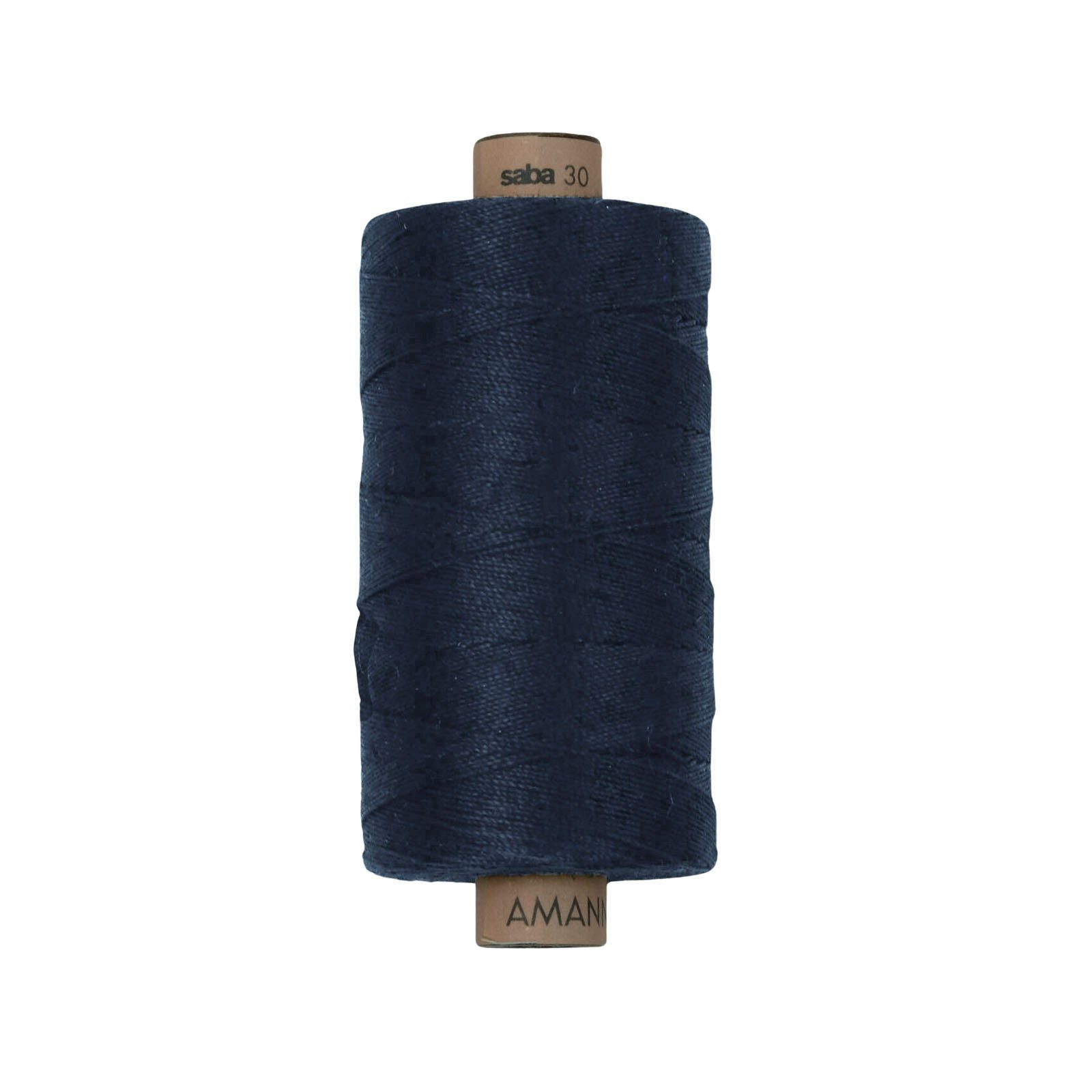 Amann Amann SABA 30 Nähgarn extra stark Mehrzwecknähgarn, dunkelblau-schwarz Nähgarn, 300 m, für feste Stoffe, Jeans, Taschen, Leder