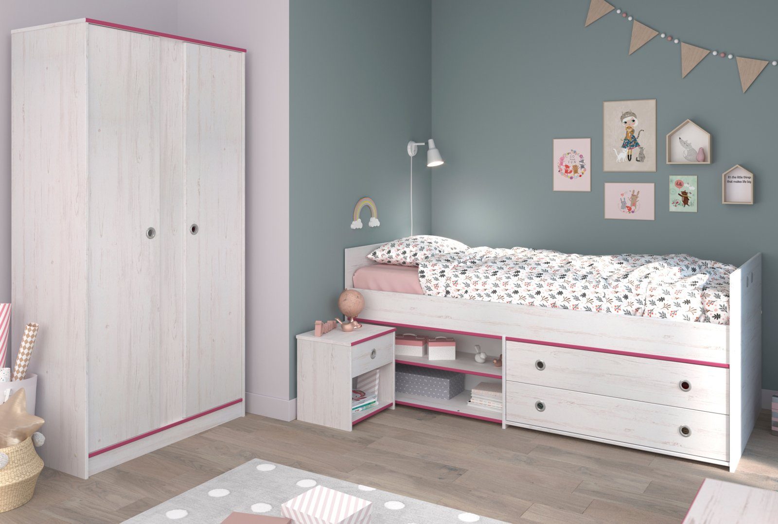 Parisot Jugendzimmer-Set Tivaro, (Kinderzimmer in Kiefer günstig online kaufen