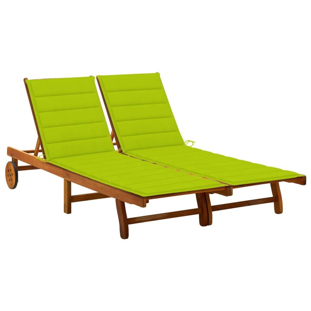 vidaXL Gartenliege 200 x 123 x 85 cm Doppelliege Gartenliege 2-Personen Sonnenliege Rolll