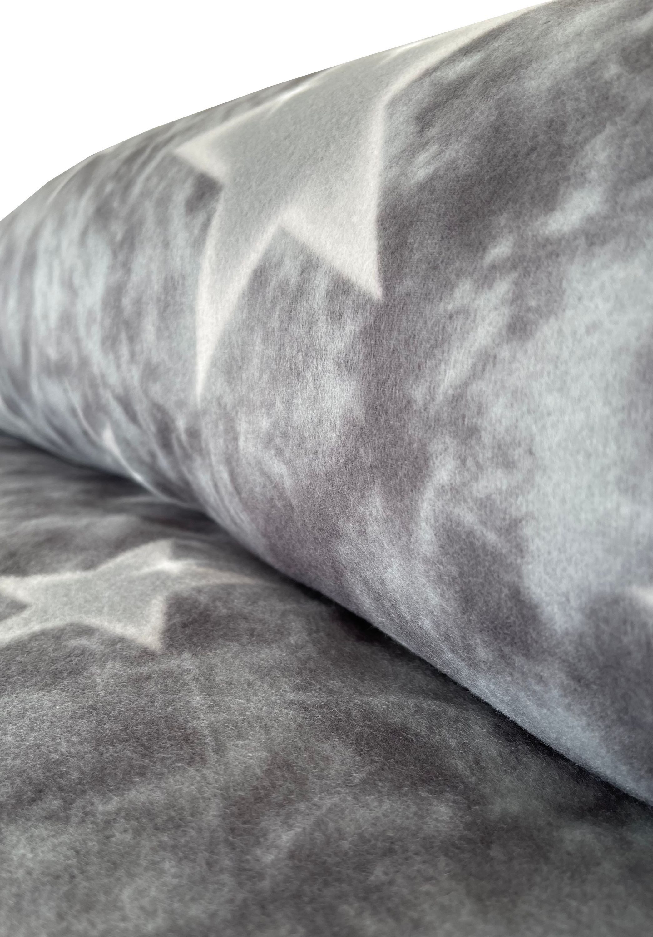 Leonado Vicenti Bettwäsche Winter flauschig warm, Fleece, 3 teilig, Thermofleece kuschelig weich, Sterne