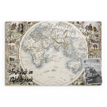 DEQORI Magnettafel 'Weltkarte von John Tallis', Whiteboard Pinnwand beschreibbar