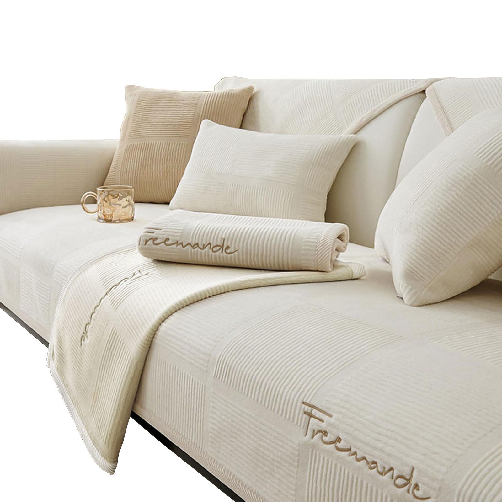 Diwzbyn Sofaschoner Sofa Überzug, Couch Überzug L Form 1/2/3/4 Sitzer, Sofa Cover, Sofabezug Ecksofa rutschfeste Sofaschoner, Sofadecken
