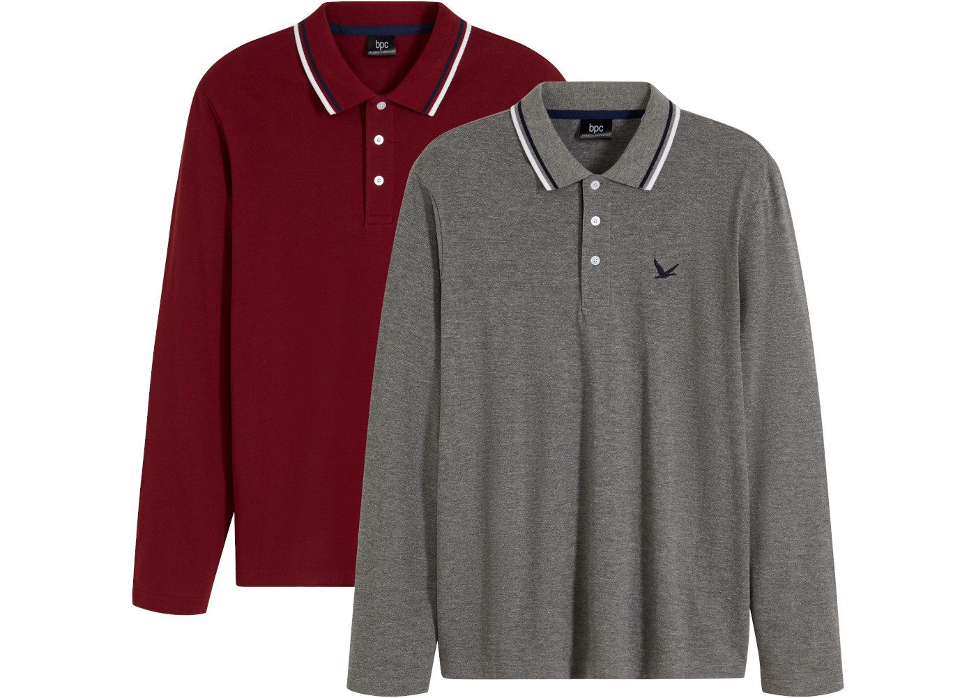 bonprix Poloshirt (Packung) im 2er Pack, Regular Fit, mit kleiner Stickerei auf der Brust