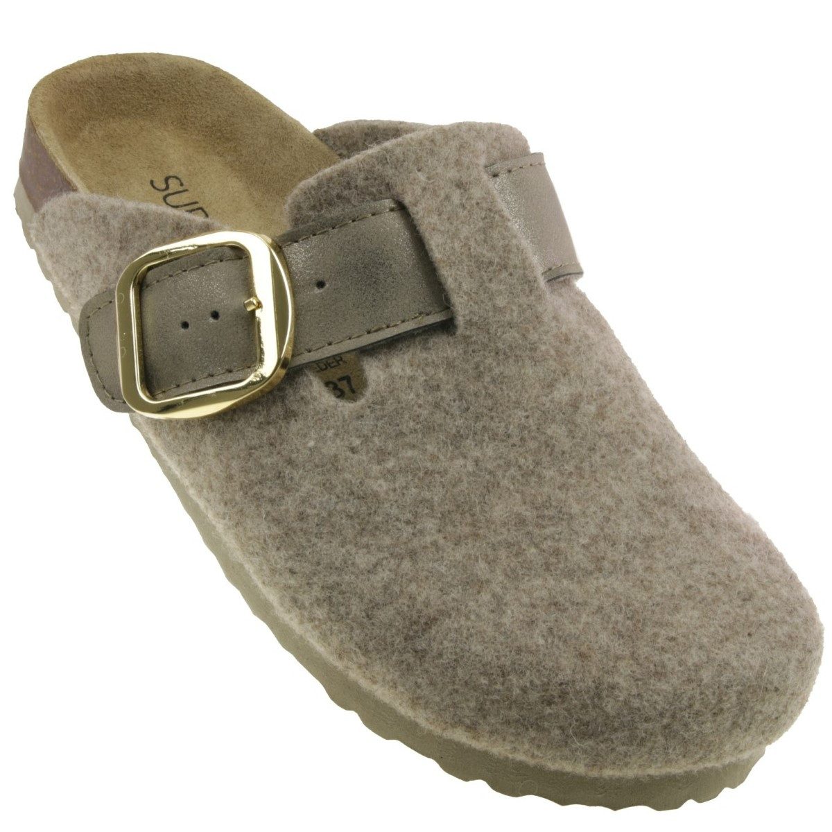 SUPERSOFT Supersoft Damen Filz Clog Hausschuh