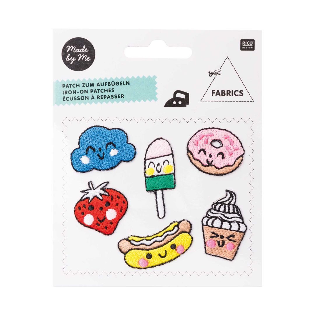 suebidou Aufnäher Patches "fröhliche Gesichter" 6 teilig
