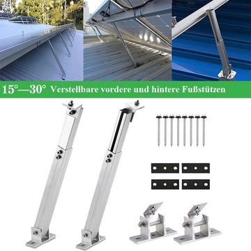 OSTWOLKE Solarpanel Bodenhalterung Aufständerung verstellbar Dach Befestigung Solarmodul-Halterung, (1-tlg., Hitze- & Druckbeständig, Korrosionsbeständig)