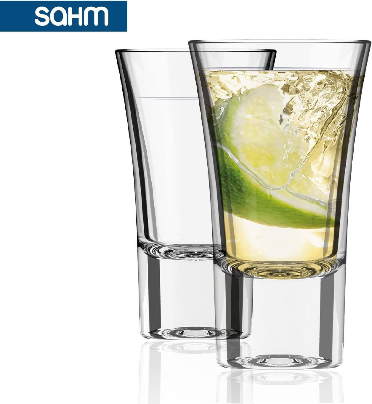 SAHM Schnapsglas Schnapsgläser Set (6 STK) - 57ml Original Shotgläser Set, Edles Glas, 100% recyclebar