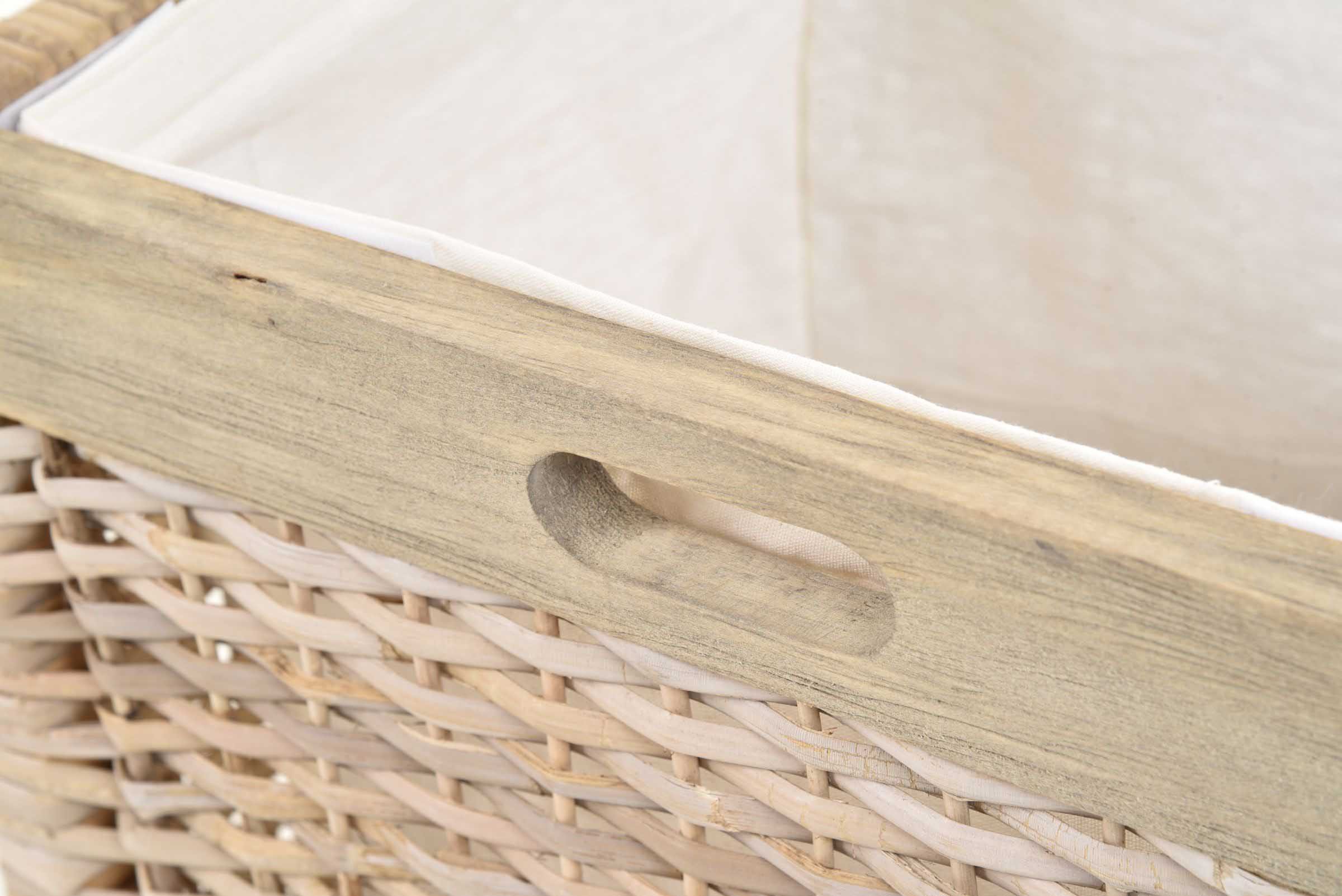 Krines Home Aufbewahrungskorb Hoher Korb mit Deckel Rattan geflochten Regalkorb Aufbewahrungsbox, Mit Inlett
