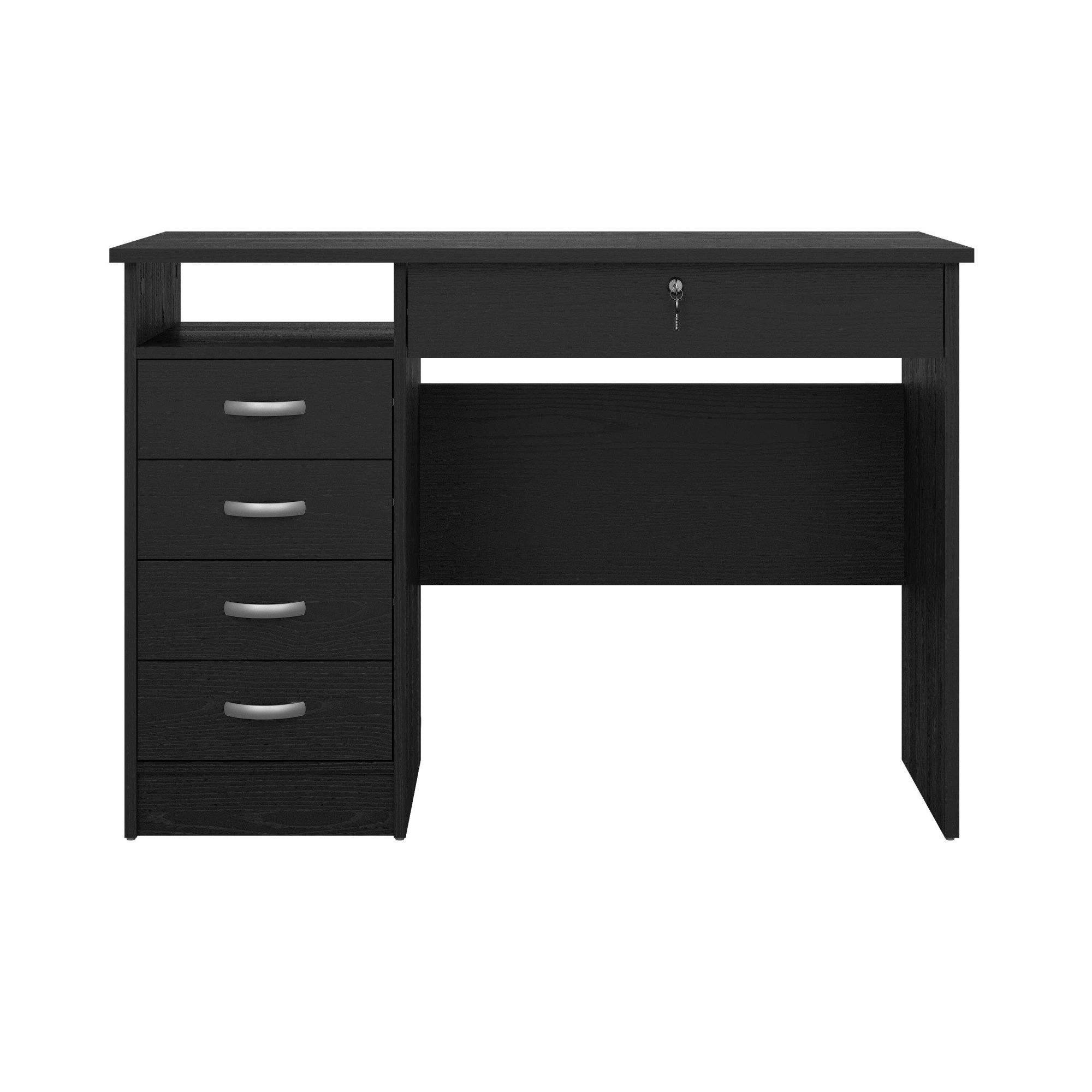Home affaire Schreibtisch Funktion Plus, Arbeitstisch, Bürotisch, Computertisch mit 5 Schubladen,1 abschließbar,Breite 110 cm