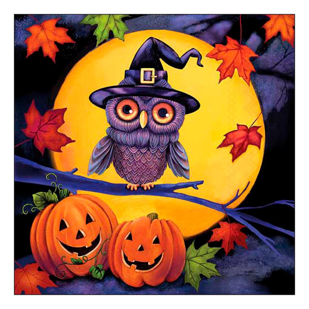 Ambiente® Papierserviette Helloween Eule, (20 St), 33x33cm