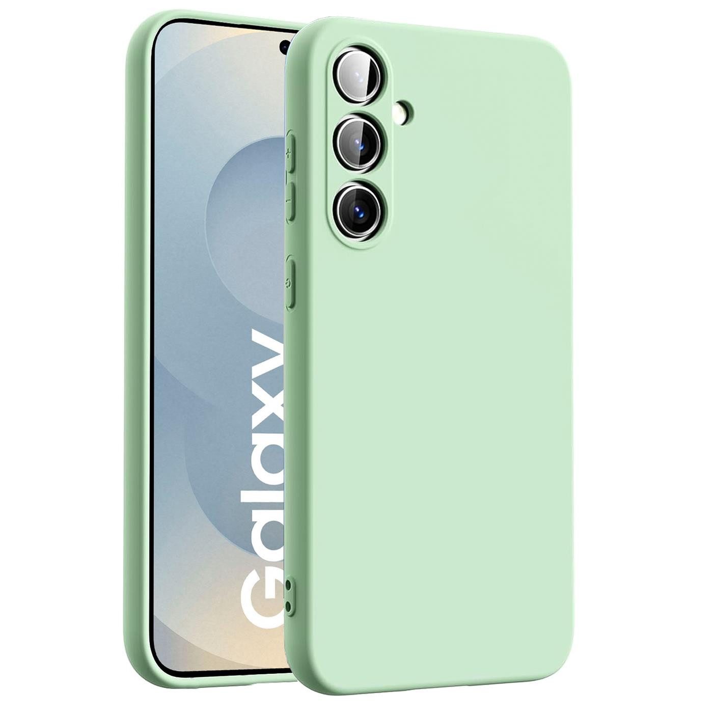 CoolGadget Handyhülle Silikon Case für das Samsung Galaxy S25 Slim TPU Cover, Weiche Schutz Hülle mit Innen Fleece aus Stoff Handy Tasche
