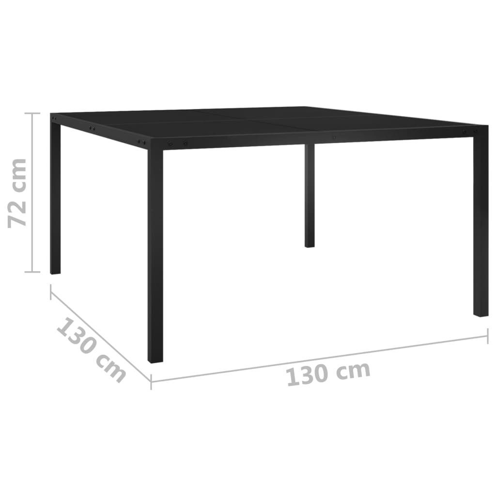 Stahl furnicato Schwarz und cm Glas Gartentisch 130x130x72
