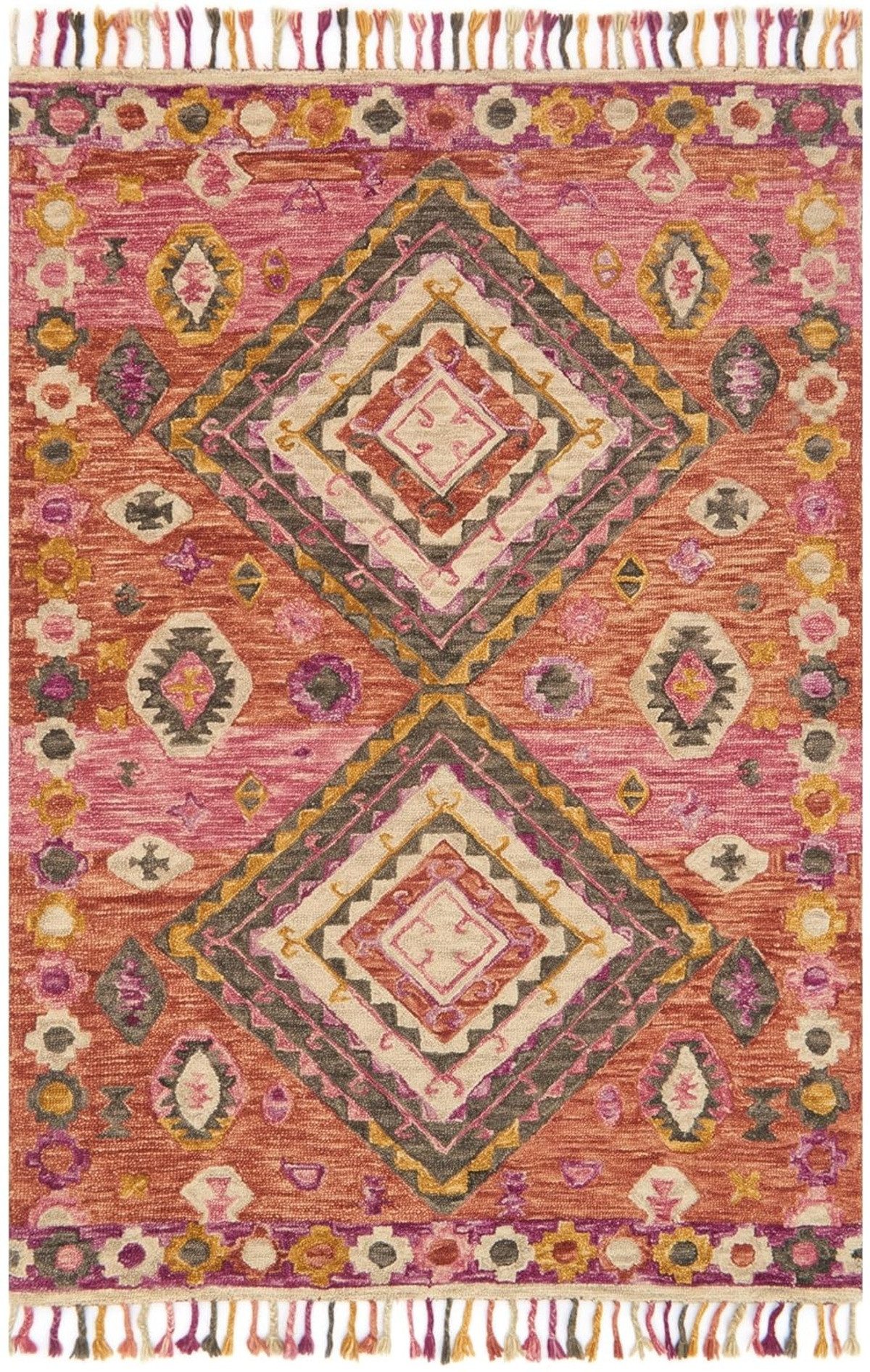 Ready Rugs Designteppich Fringes Loop Teppichkollektion Rosa Multi