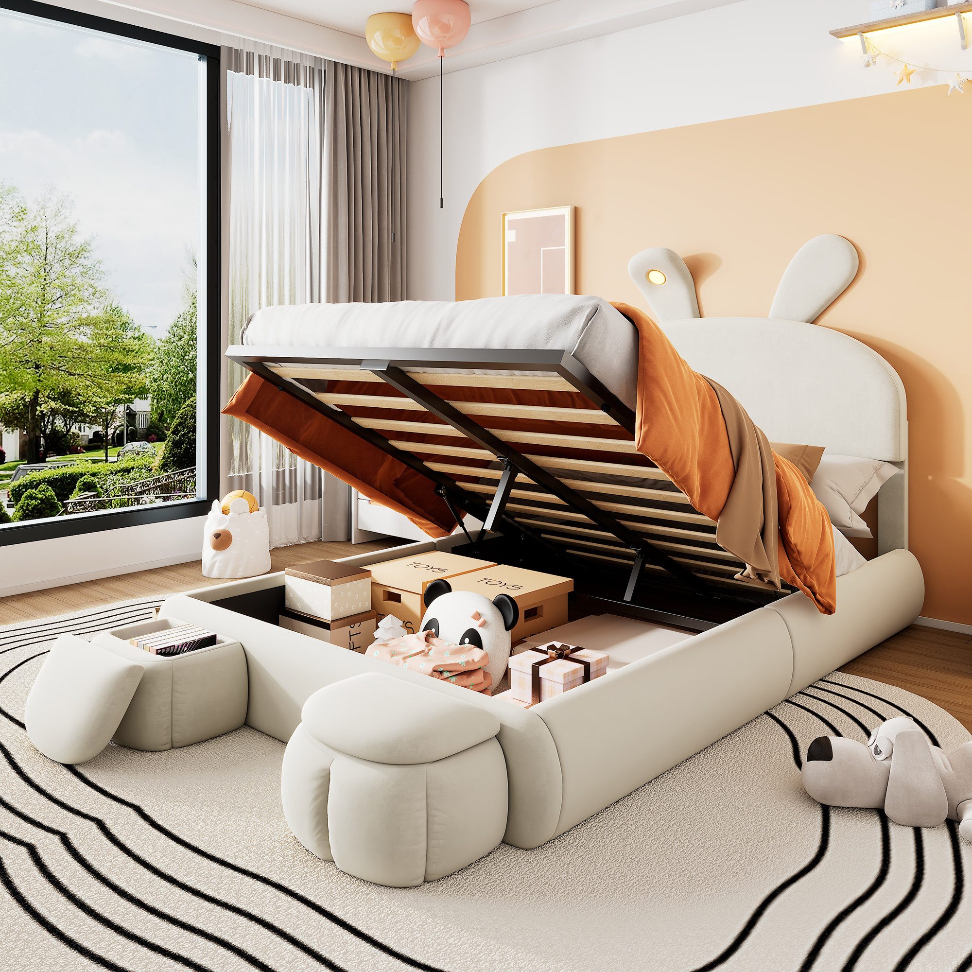 TavilaEcon Boxspringbett Polsterbett mit einstellbarer Helligkeit günstig online kaufen