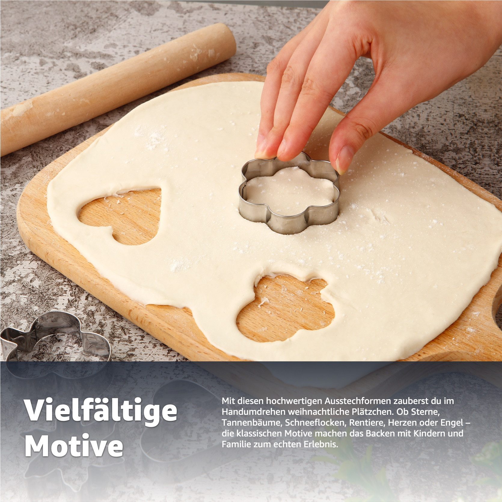 Weihnachtswunder® Ausstechform 20-teiliges Ausstechformen Set Keksausstecher & Plätzchenformen XMAS, (20er Set, 20-St., 20 Verschiedene Motive), Spülmaschinenfest / präzises Ausstechen