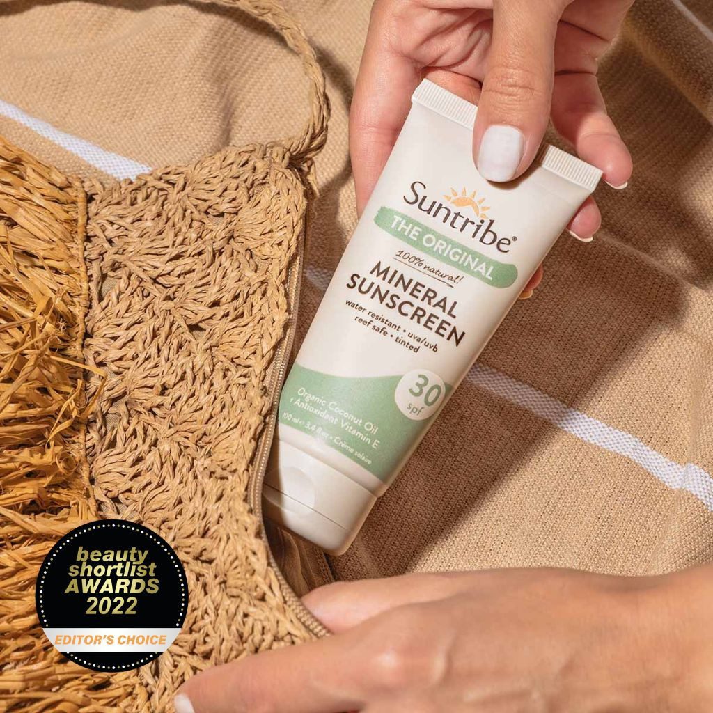 Suntribe Sonnenschutzcreme Bio Sonnencreme LSF 30 – Mineralisch & getönt, 0% Zusätze - Riffsicher & wasserfest