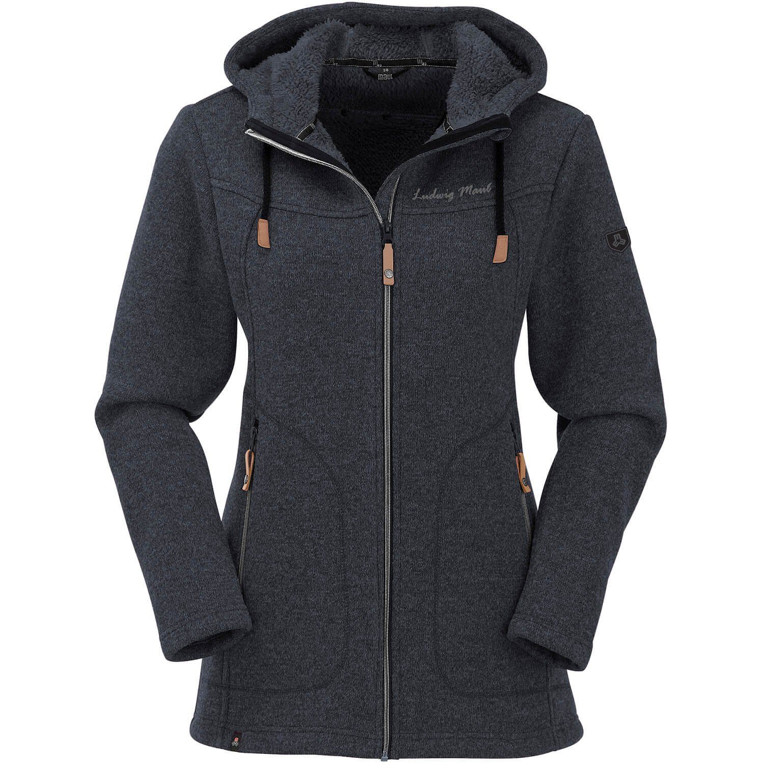 Fleecejacke Schwarz Polar-Strickfleecejacke Kaiserin Wilde Sport® Maul