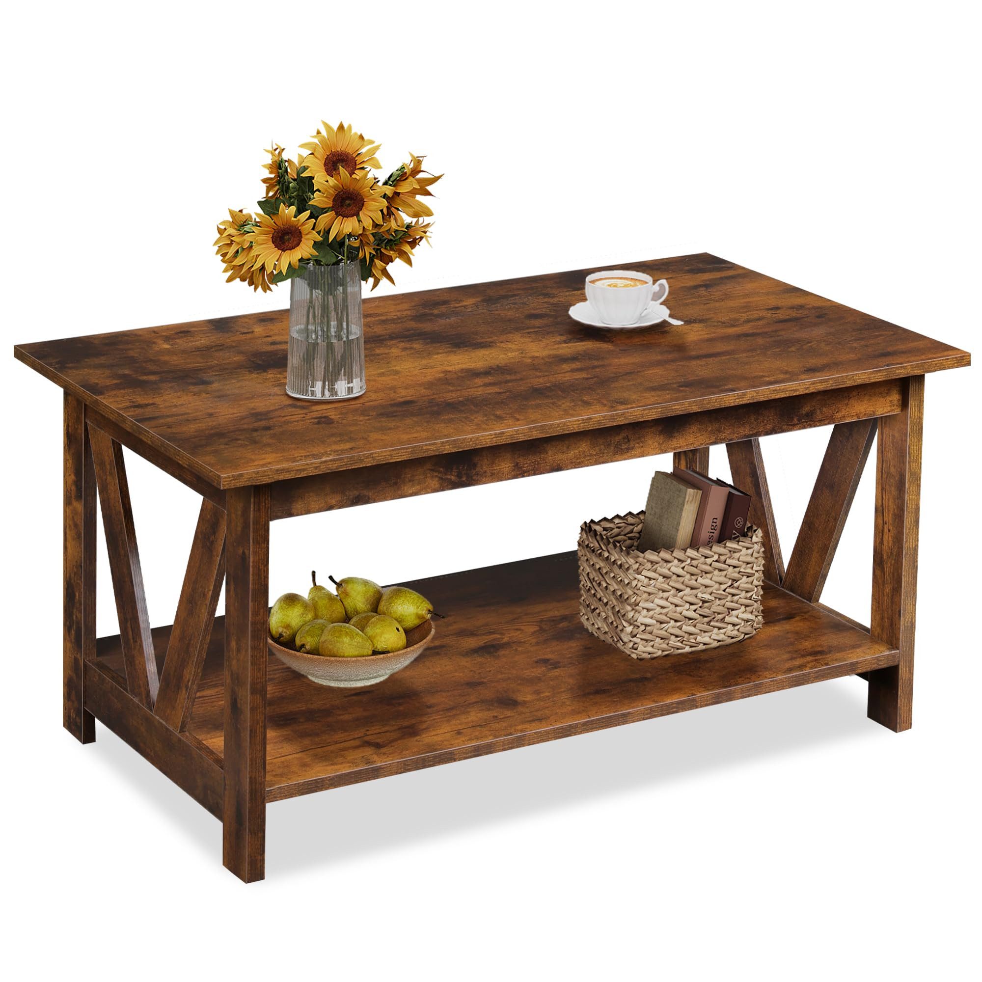 WLIVE Couchtisch Beistelltisch mit Stauraum, Holz günstig online kaufen