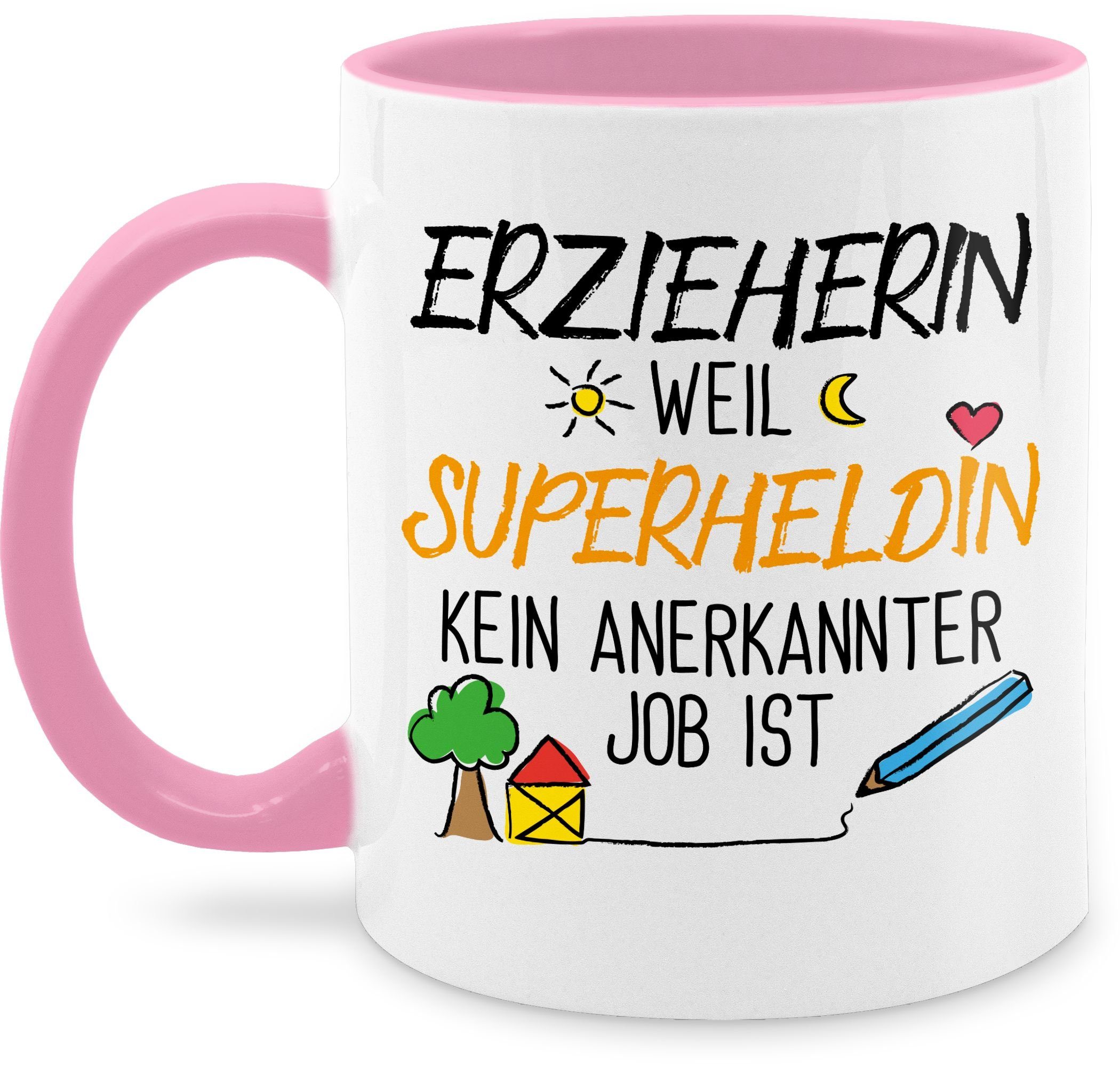 Shirtracer Tasse Erzieherin Superheldin, Keramik, Erzieherin