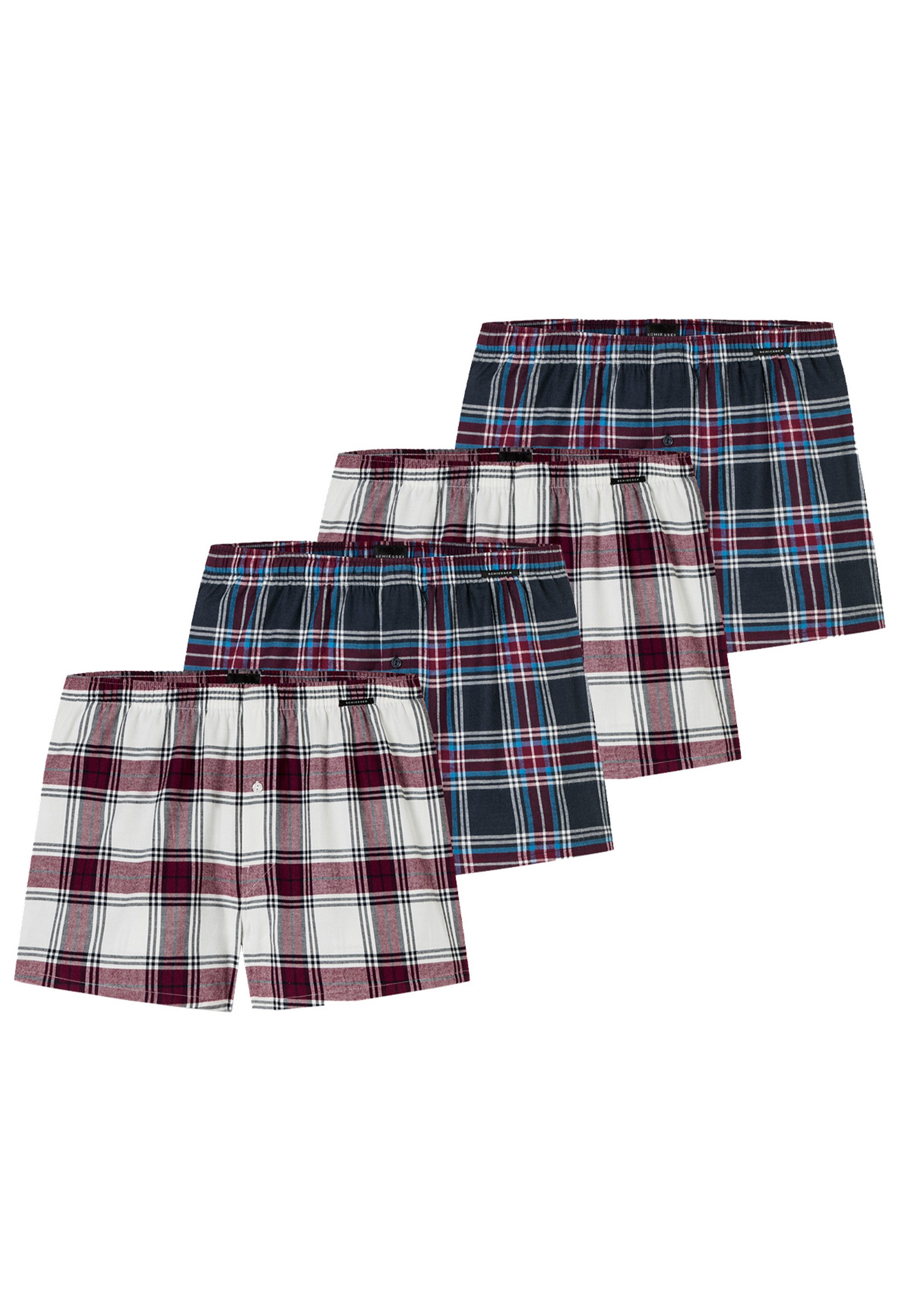 Schiesser Boxershorts 2er Pack Singel-Jersey (Spar-Set, 4-St) Boxershorts - Baumwolle - mit Eingriff - Atmungsaktiv