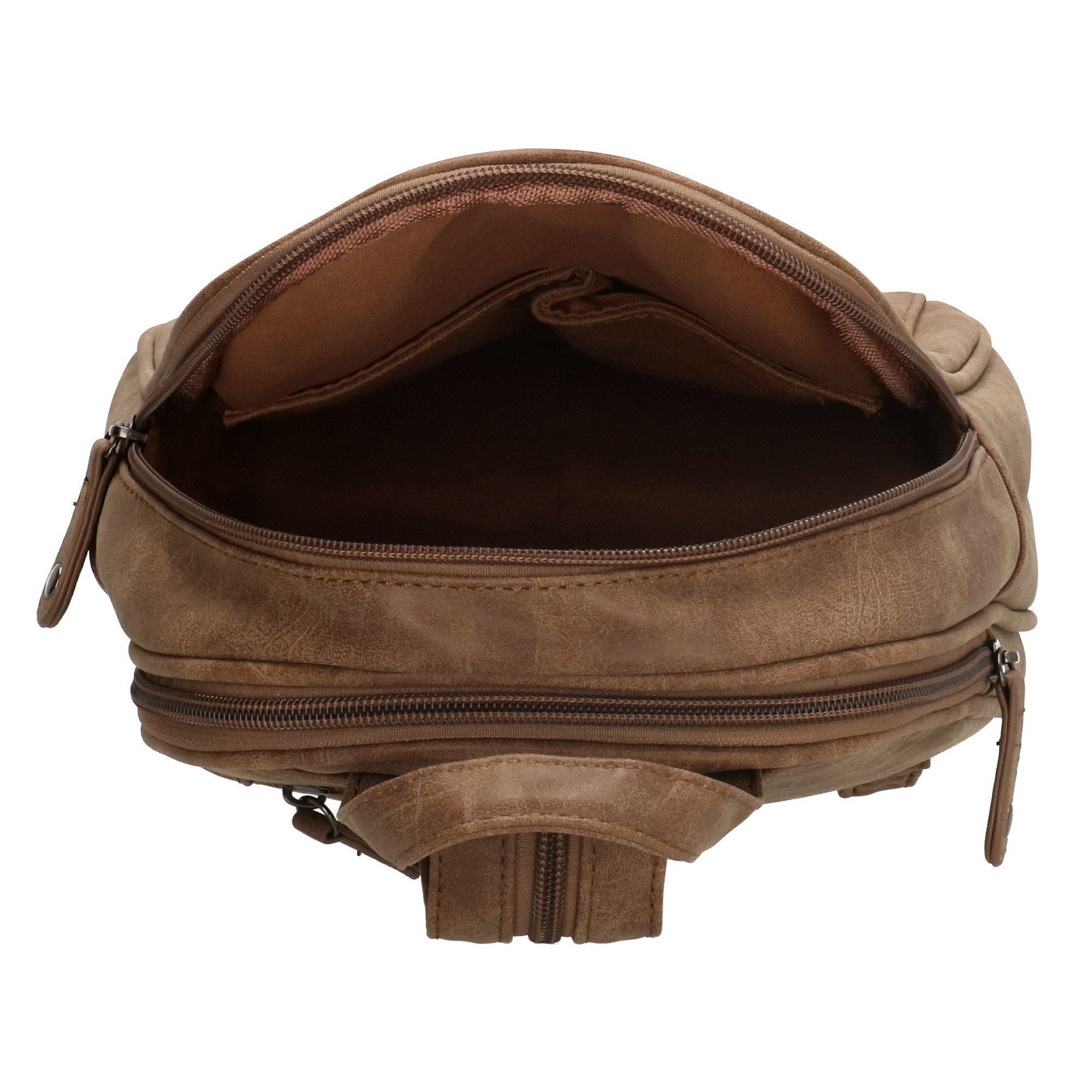 Enrico Benetti Cityrucksack Damen Rucksack mit vielen Fächern mittelbraun