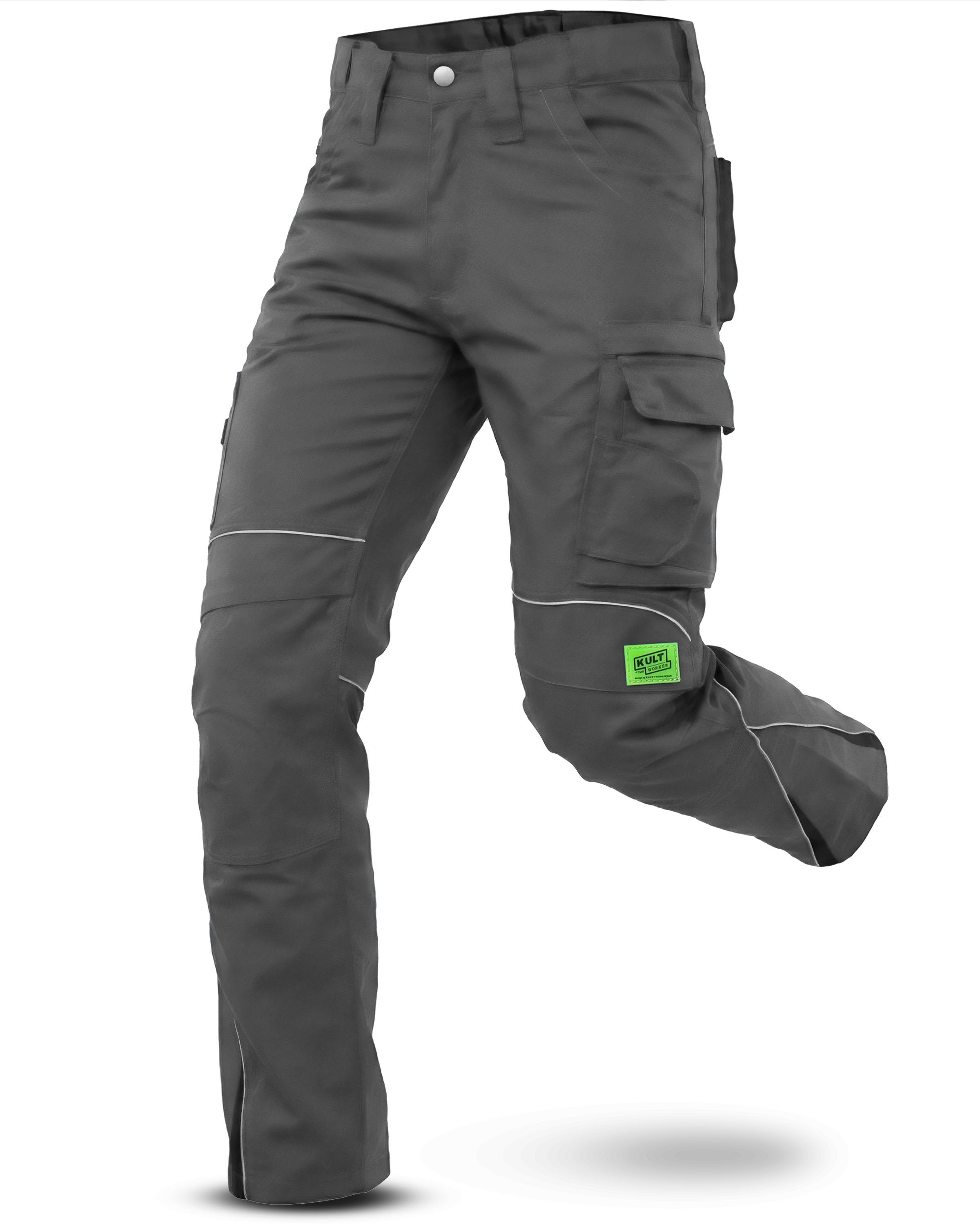 TMG International Arbeitshose Bundhose Cargohose Kultworker Herrenhose gerade und ergonomisch geschnitten - dehnbarer Hosenbund - bis Gr. 82