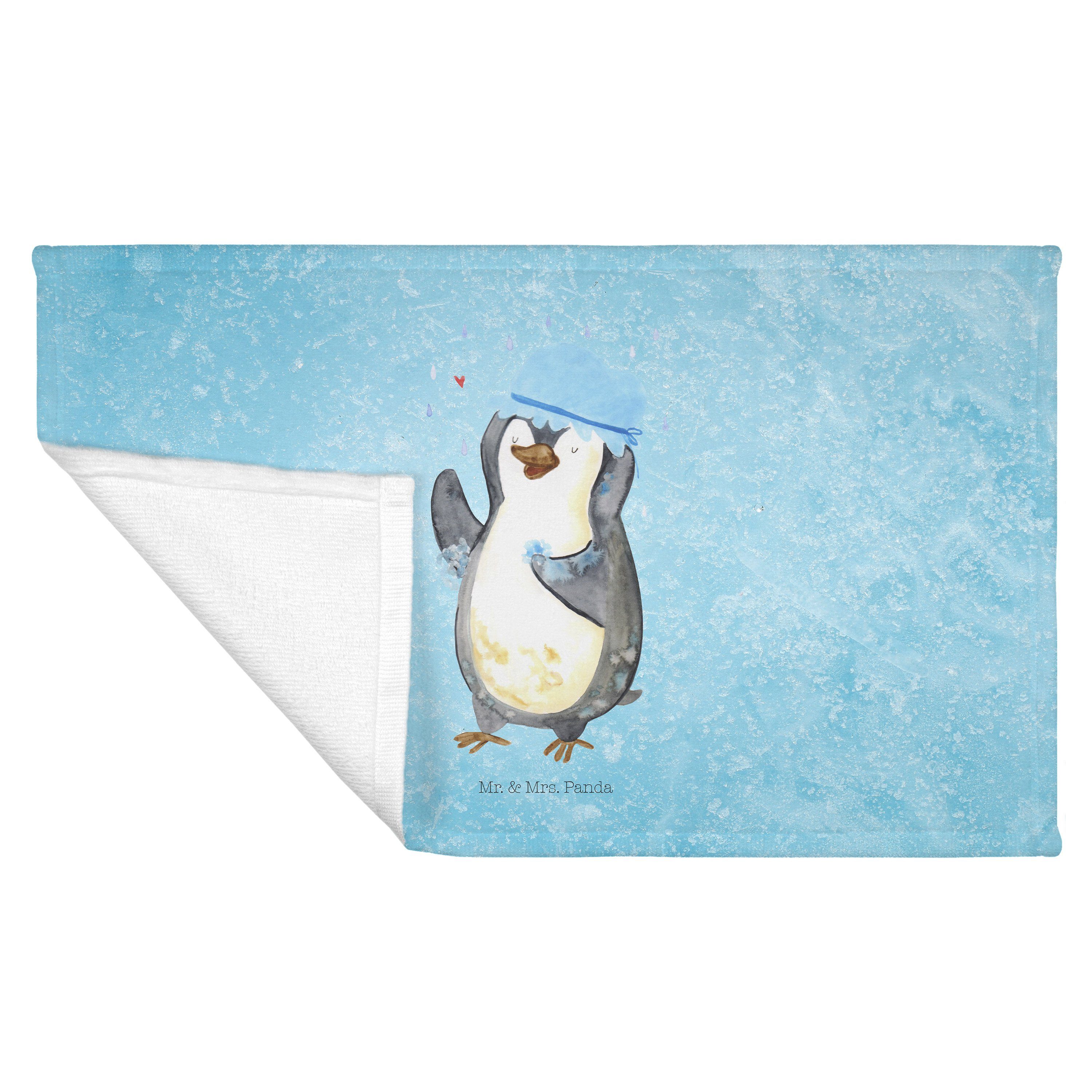 Mrs. Sport Panda duscht Geschenk, Kinder - Mr. Pinguin Handtuch, Handtuch Handtuch, Eisblau (1-St) & -