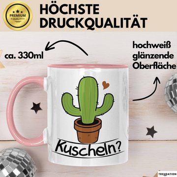Trendation Tasse Kaktus Tasse Geschenk Kuscheln Sarkasmus Humor Geschenkidee Kaffee-Bec