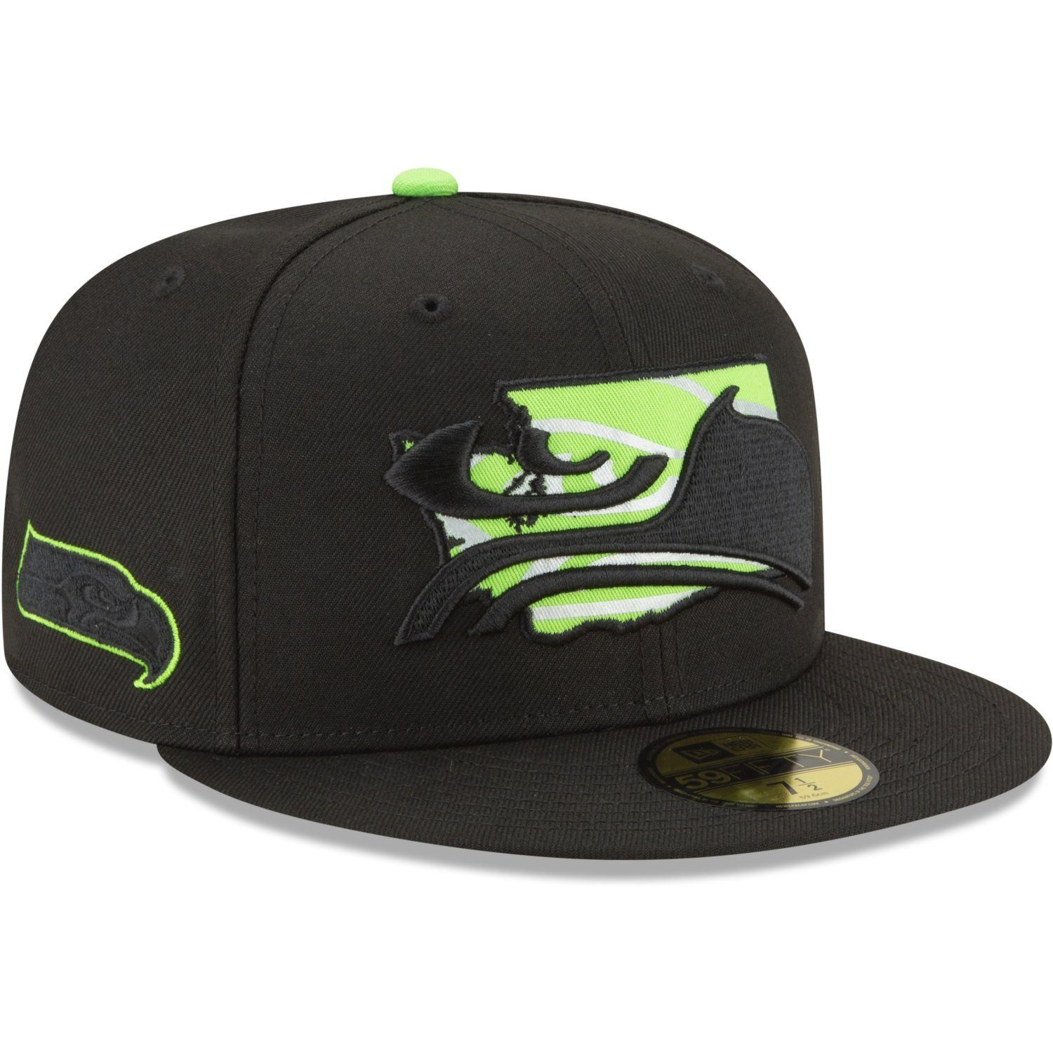 New Era Fitted Cap 59Fifty STATE LOGO NFL Teams Seattle Seahawks