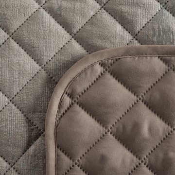 Tagesdecke aus Samt mit glänzendem Stoffmuster, Eurofirany, Größe 170x210,220x240,Farbe Schwarz,Weiß,Blau,Beige mit Silber