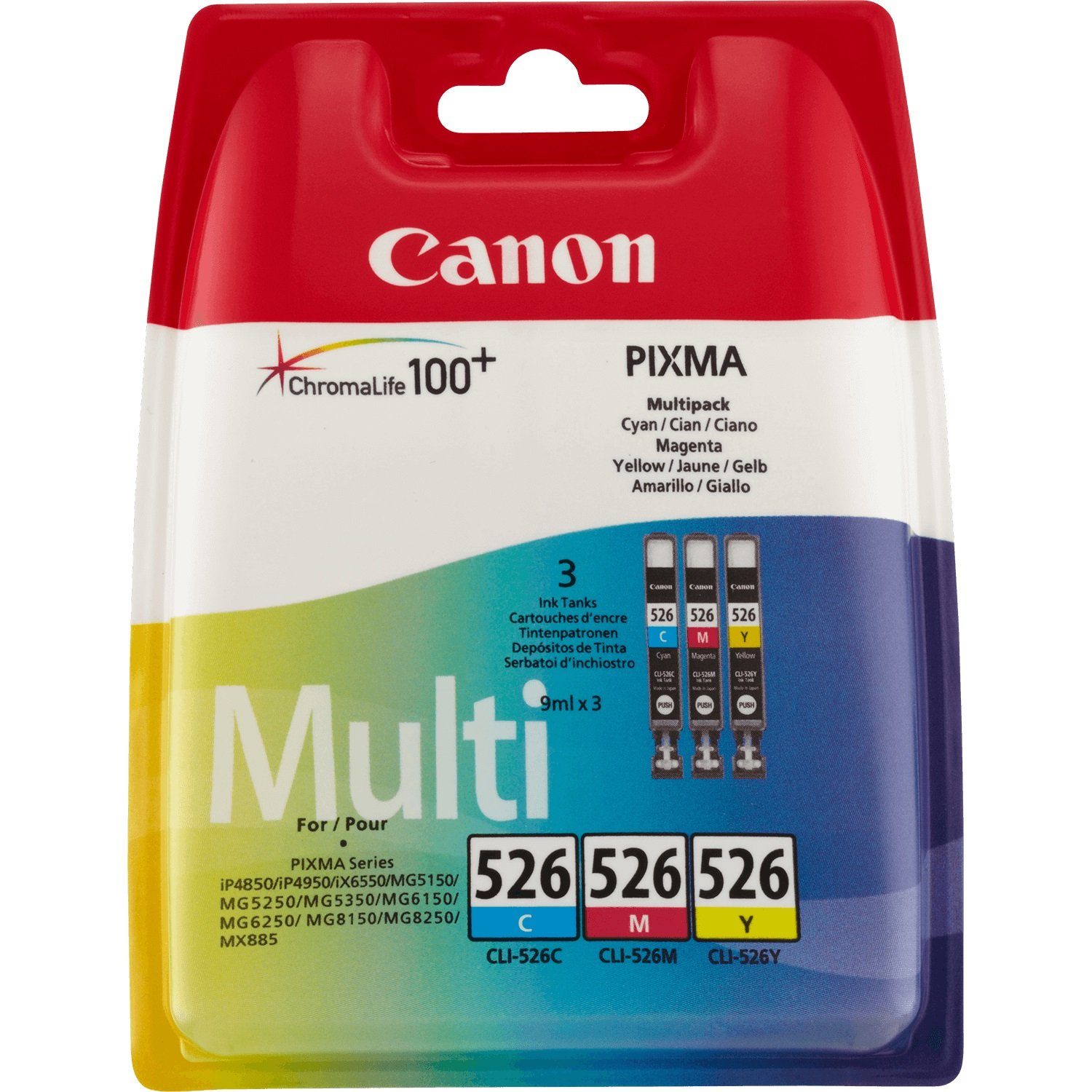 Original (4541B012) Canon CLI-526 Tintenpatrone Patronen 3er Multipack Canon