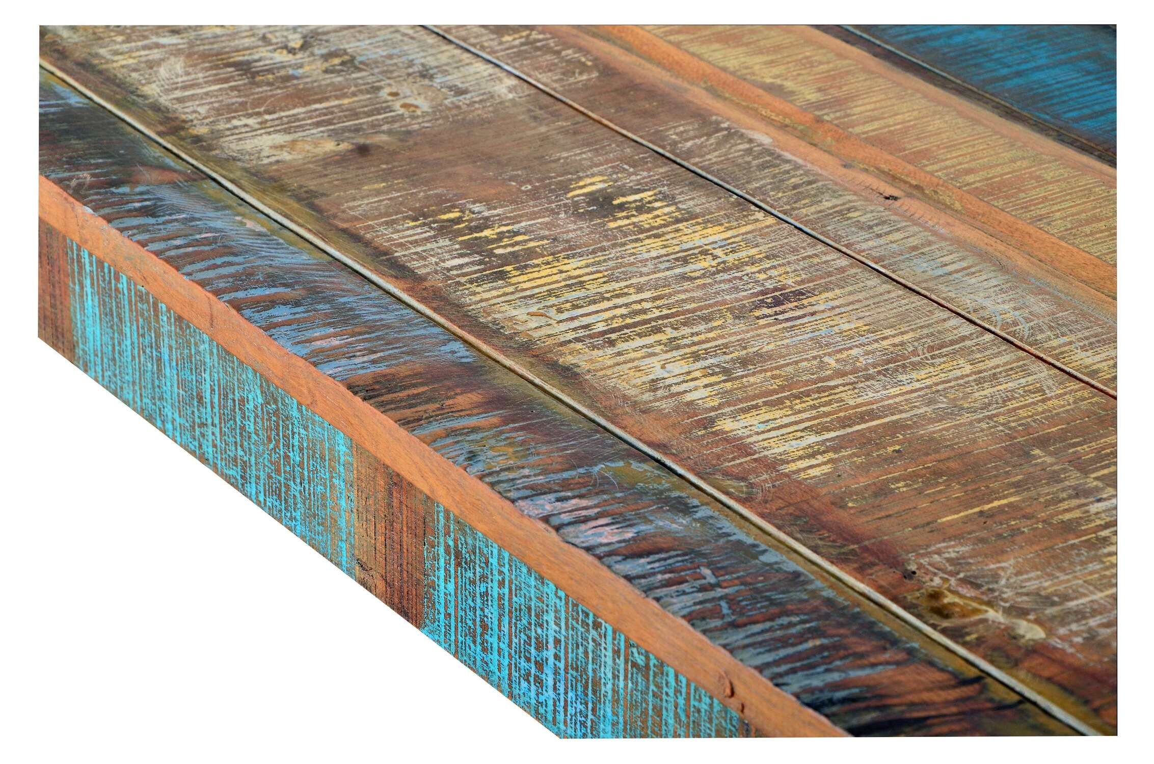 TPFLiving Valdez - Alaska buntem - reizvolle cm, 70 Designer Tiefe: Tisch), - cm, Höhe: Produktlinie: Altholz Breite: bunt, 76 Used-Look Optik Esstisch (aus 140 cm