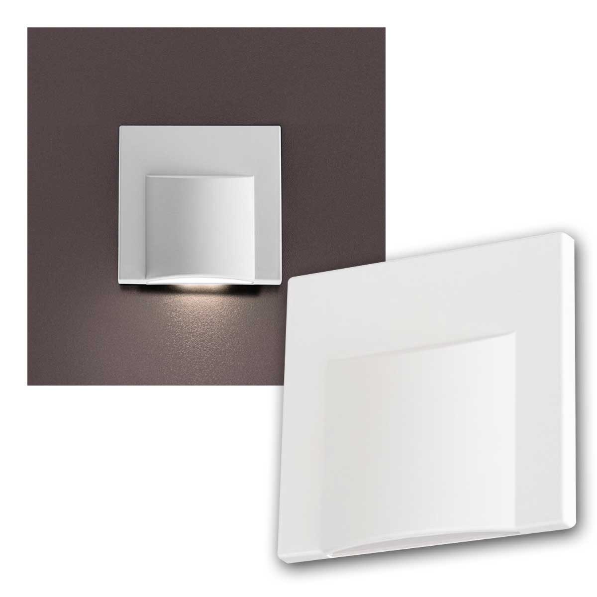 Kanlux LED Wandleuchte Stufenlicht ERINUS weiß, 15lm warmweiß, 12V 0,8W, warmweiß
